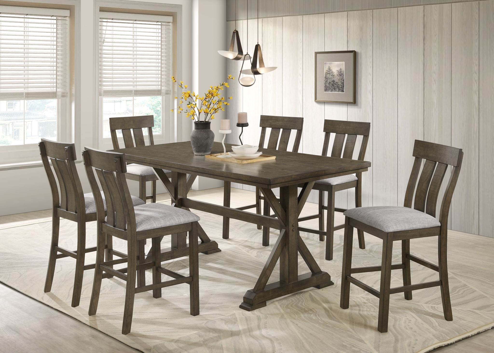 Lloyd - Rectangular Counter Height Table - Brown
