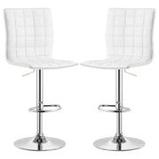 Ashbury Upholstered Adjustable Bar Stool White (Set of 2)