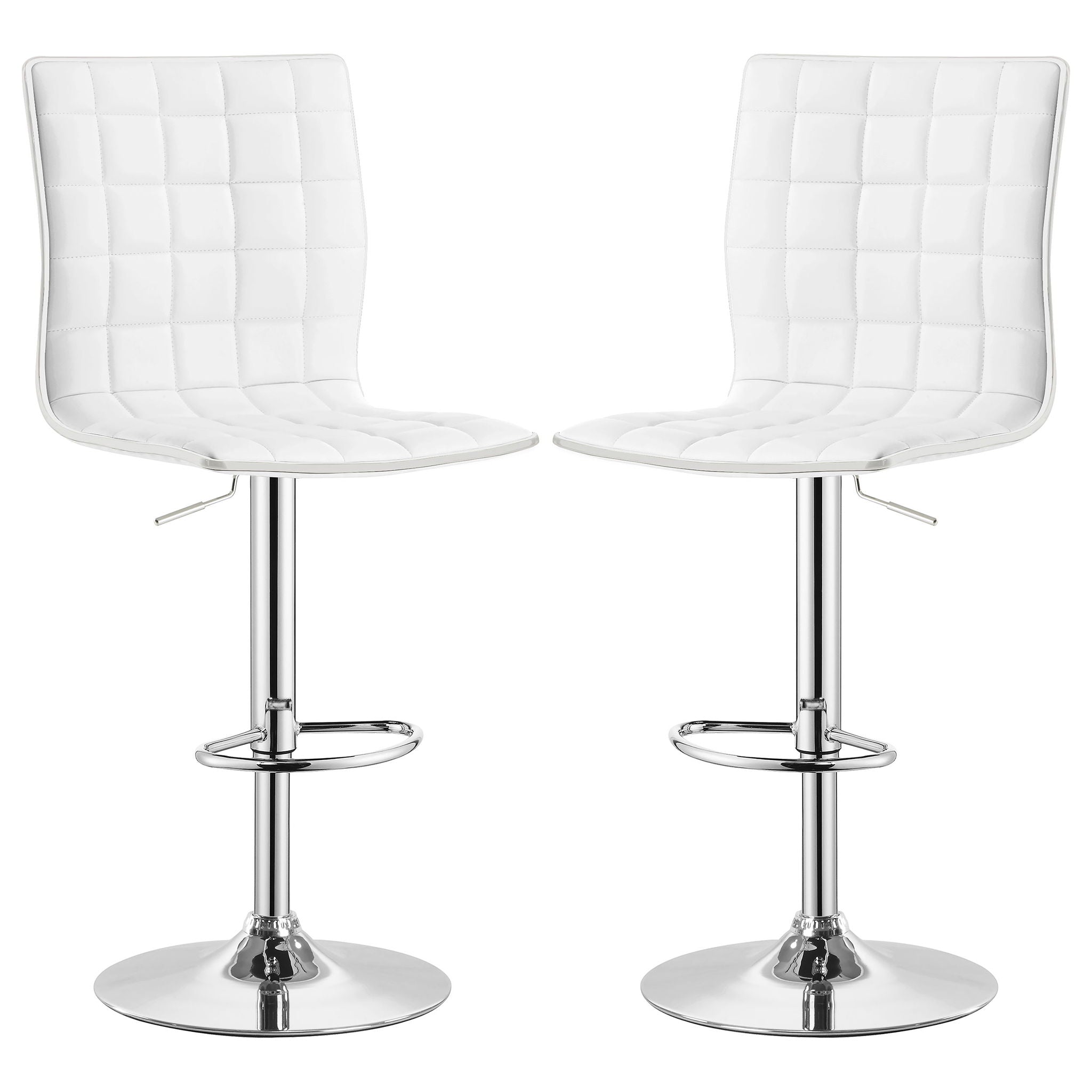 Ashbury Upholstered Adjustable Bar Stool White (Set of 2)