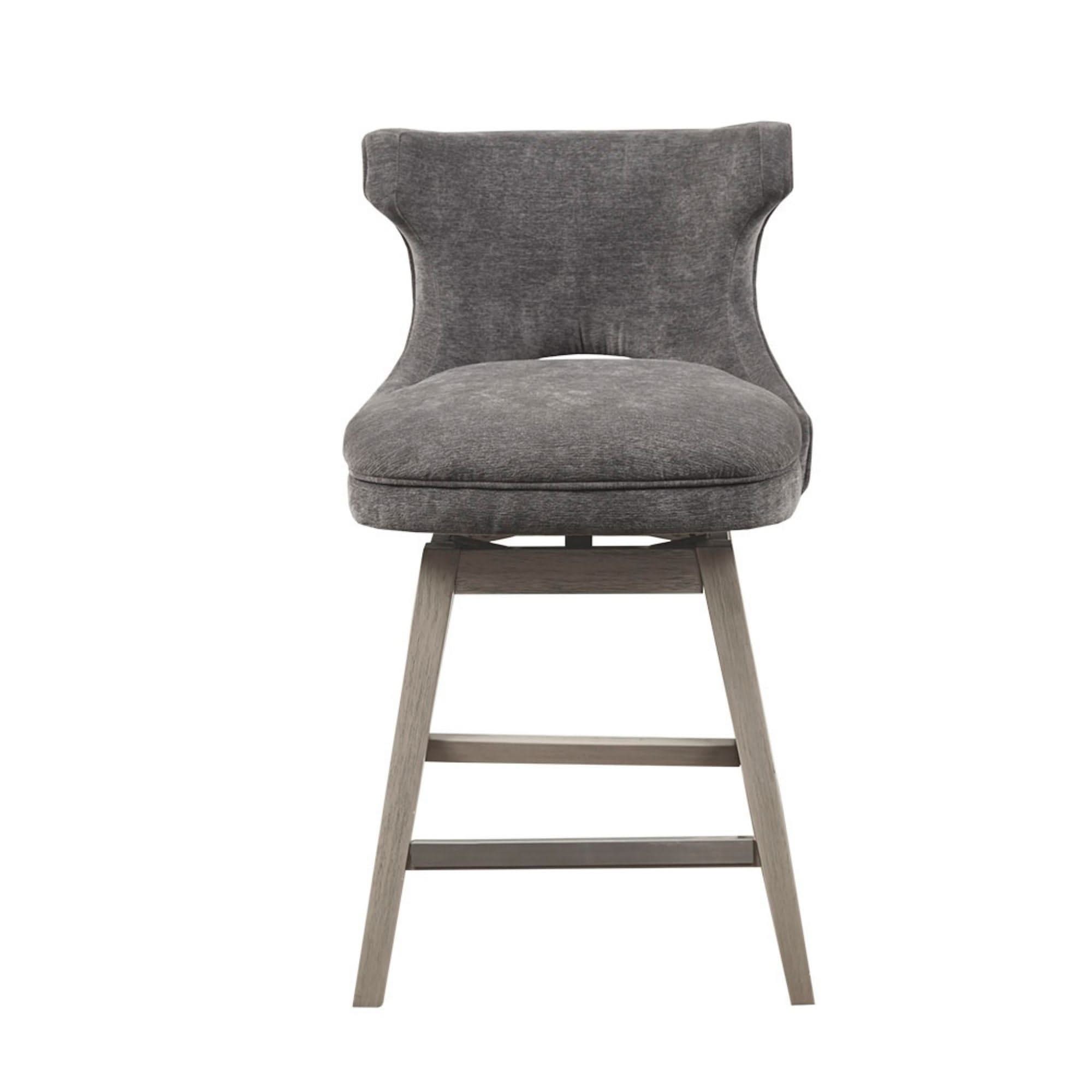 360 Degree Swivel Counter Stool With Silver Detailing