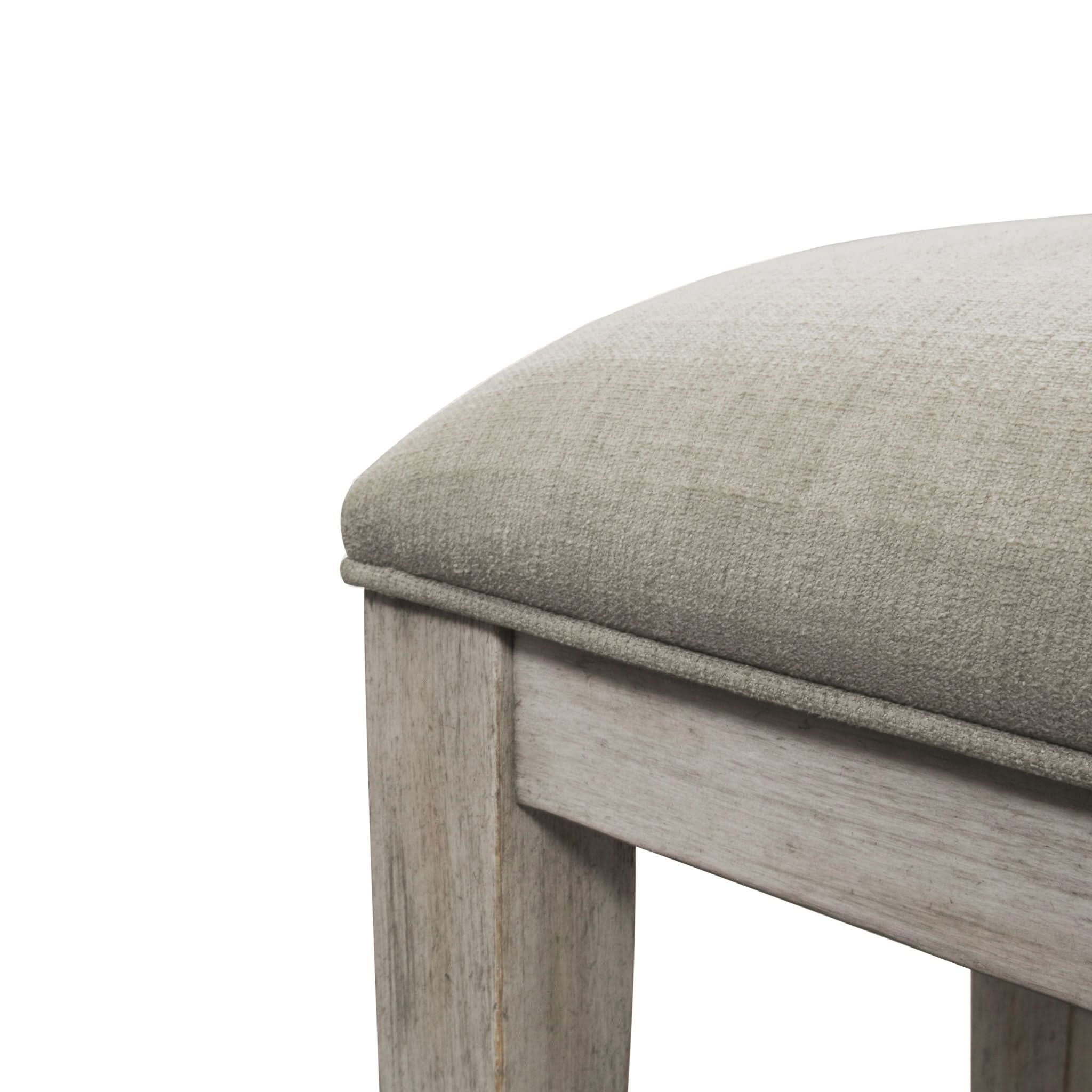 Heartland - Upholstered Console Stool - Antique White / Tobacco Tops