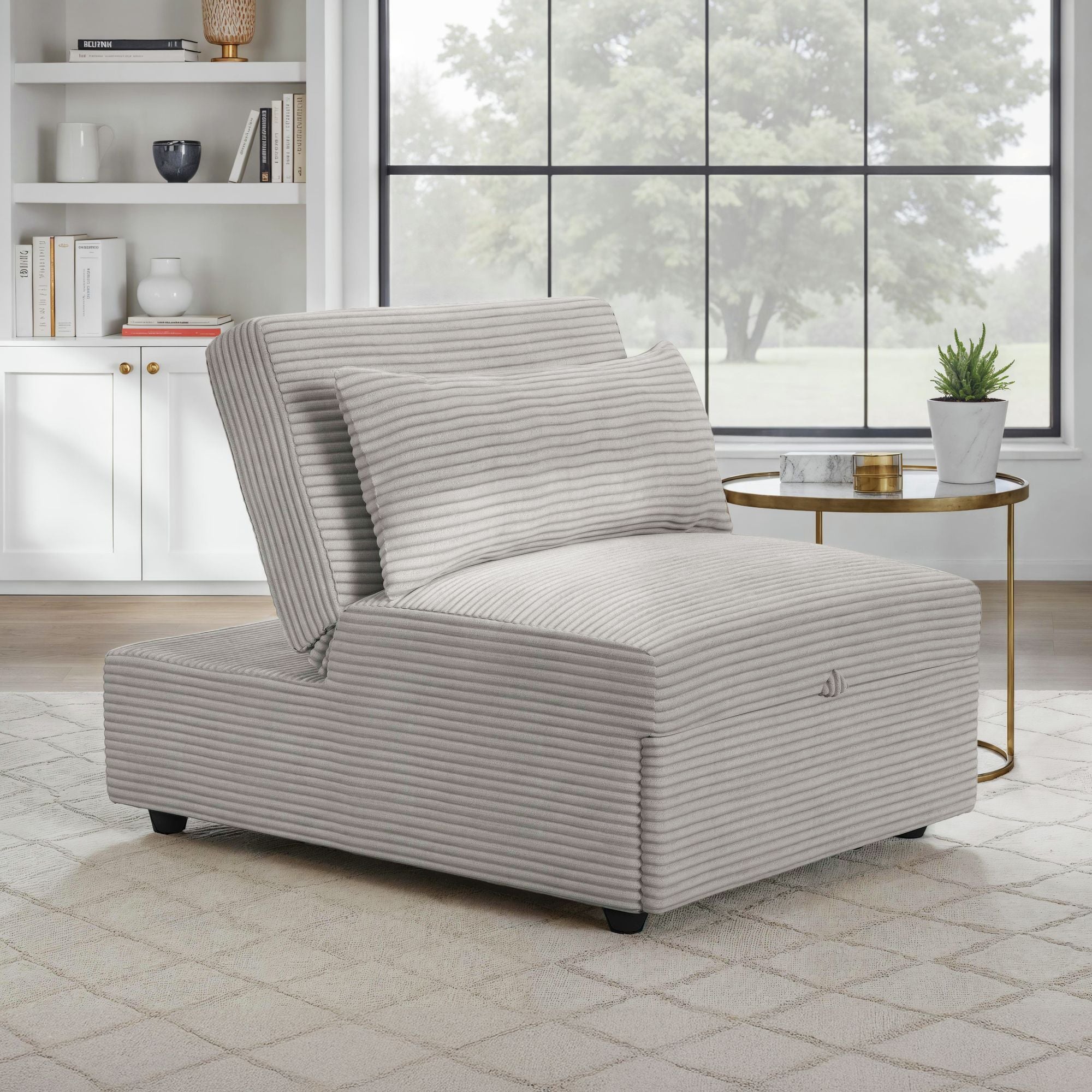 Pluto - Chair With Kidney Pillow, Klik Klak And Pop Up - Coronado Gray