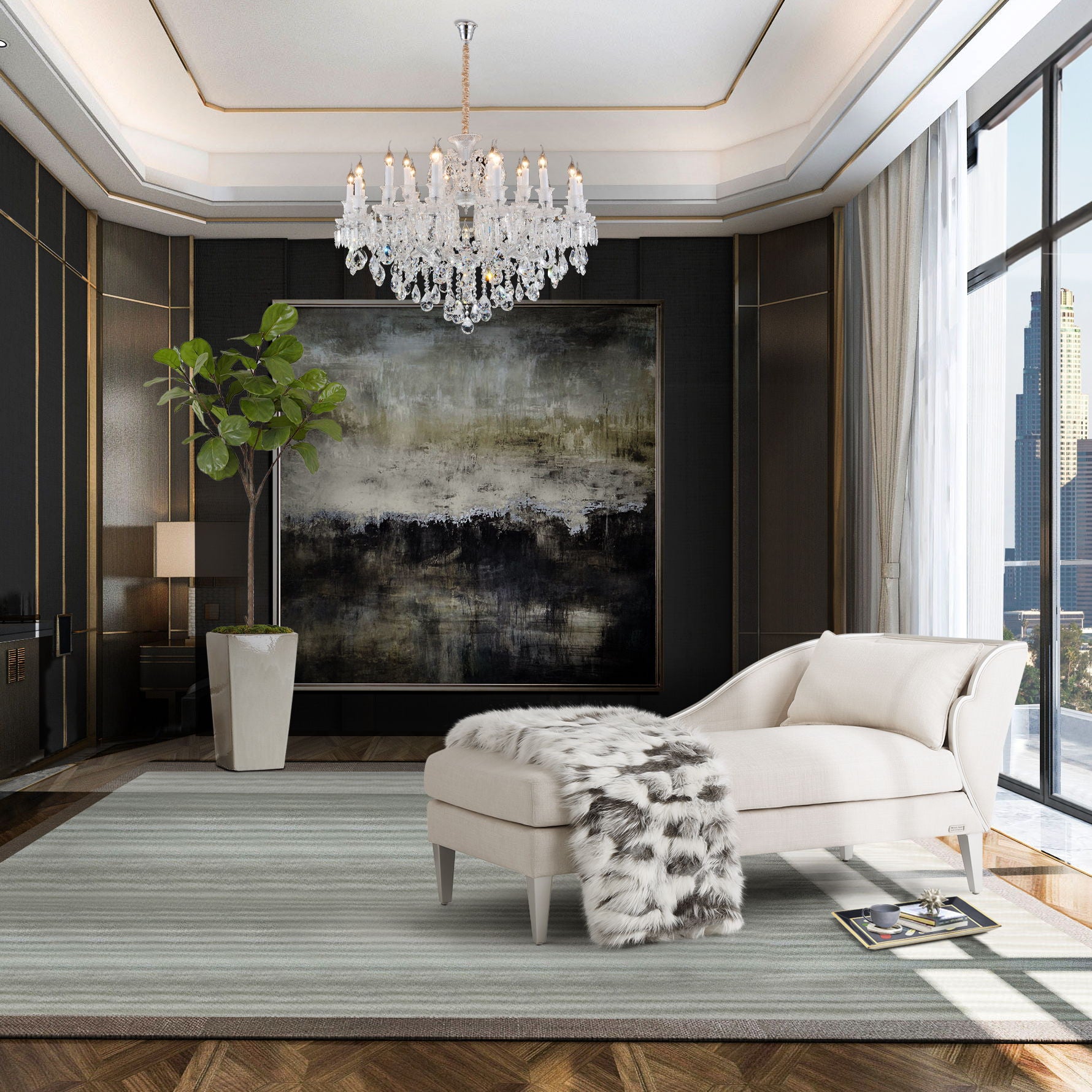 Michael Amini Lighting - Chambord 25-Light Traditional Crystal Chandelier - Clear