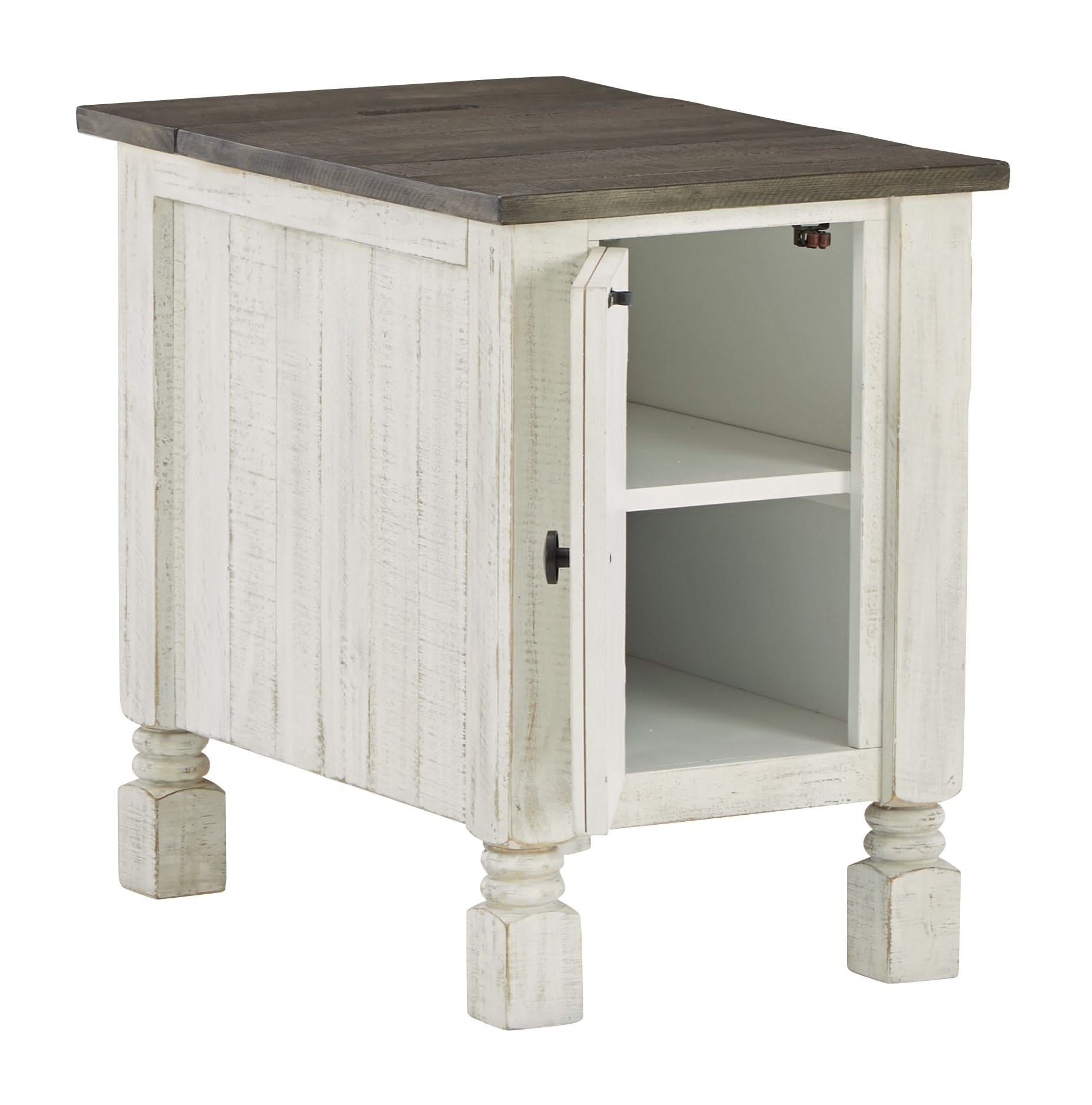 Havalance - Chair Side End Table - White / Gray