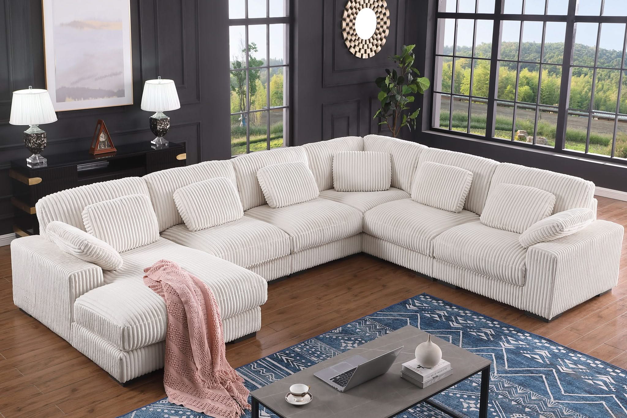 Nadine - Modular Corner Sectional Sofa With Left Facing Chaise