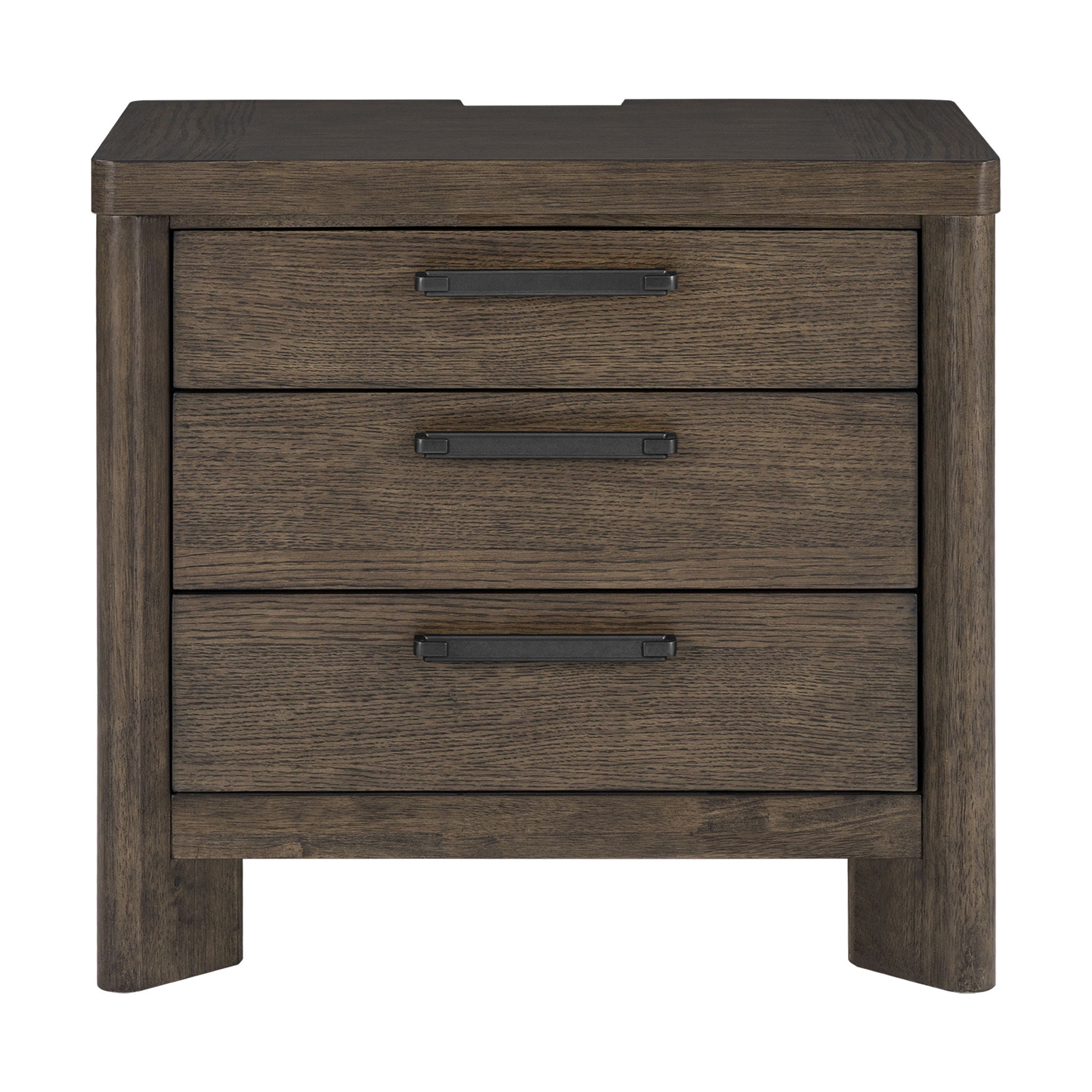 3 Drawer Nightstand With USB - Dark Oak