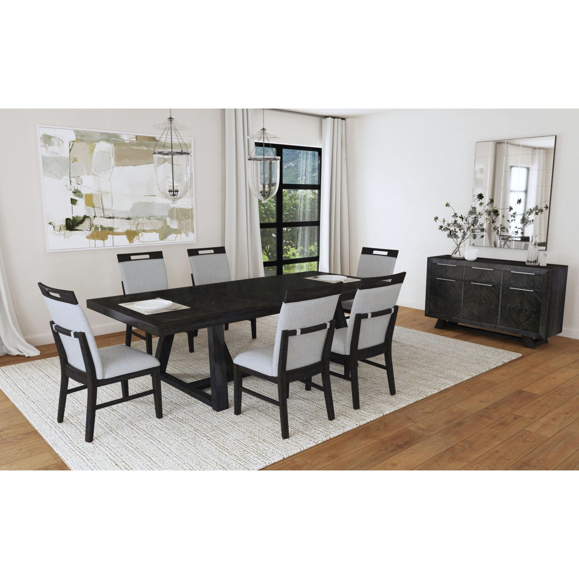 Transcend - Dining Table With 22" Leaf - Charcoal