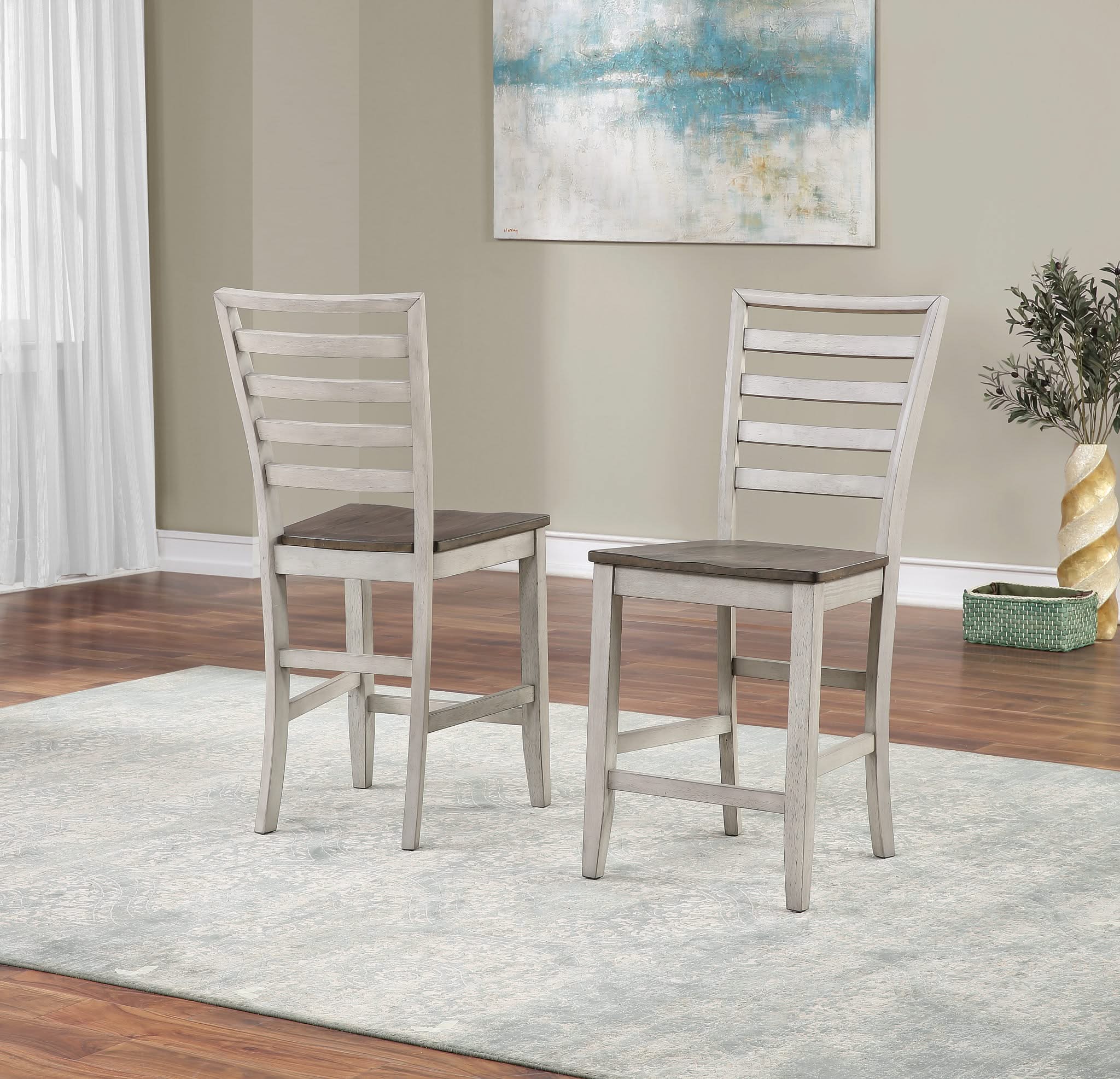 Abacus - Counter Chair (Set of 2) - Alabaster / Honey