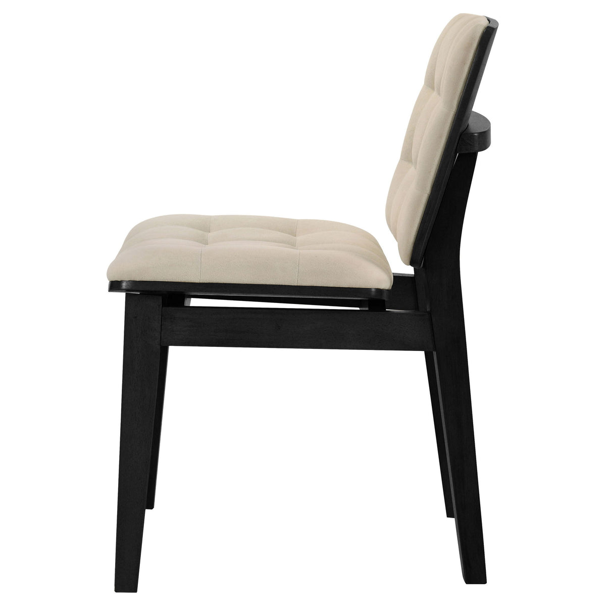 Redbridge Velvet Upholstered Side Chair Cream and Black (Set of 2)