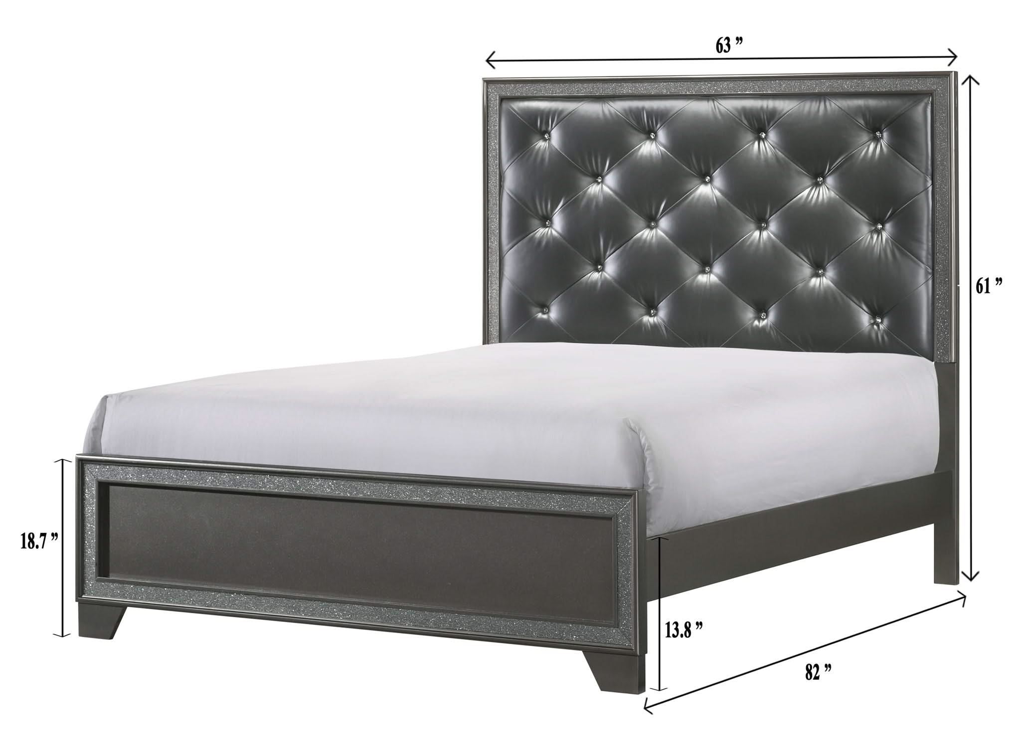 Kaia - Queen Bed - Dark Gray