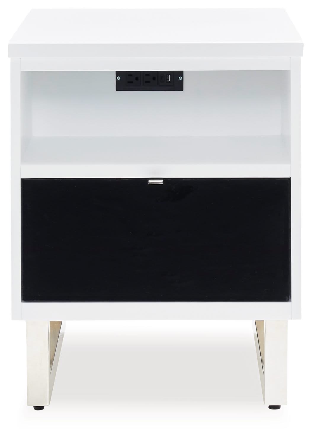 Gardoni - Chair Side End Table - White / Black