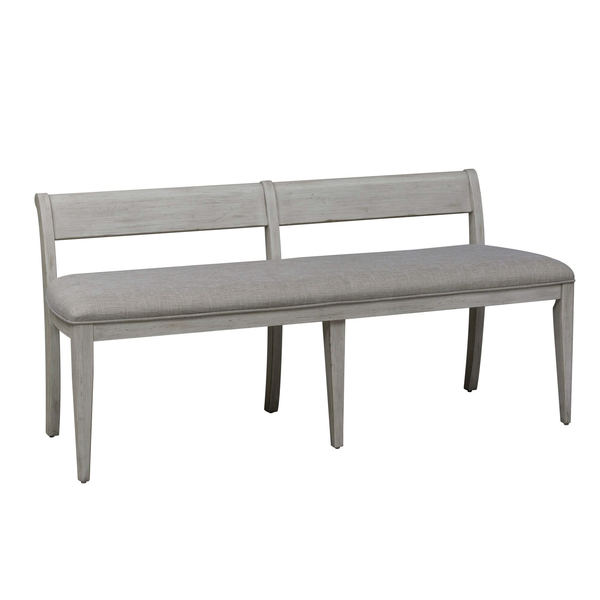 Farmhouse Reimagined - Upholstered Bench - Antique White / Chestnut Tops