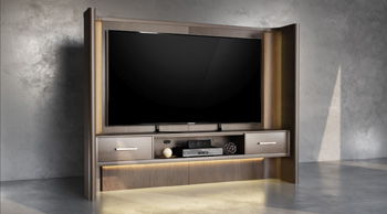 Darimore - TV Wall Center Console - Burnished Brown