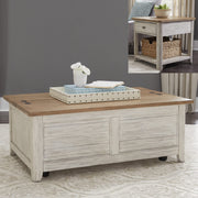 Farmhouse Reimagined - 3 Piece Table Set - Antique White / Chestnut Tops