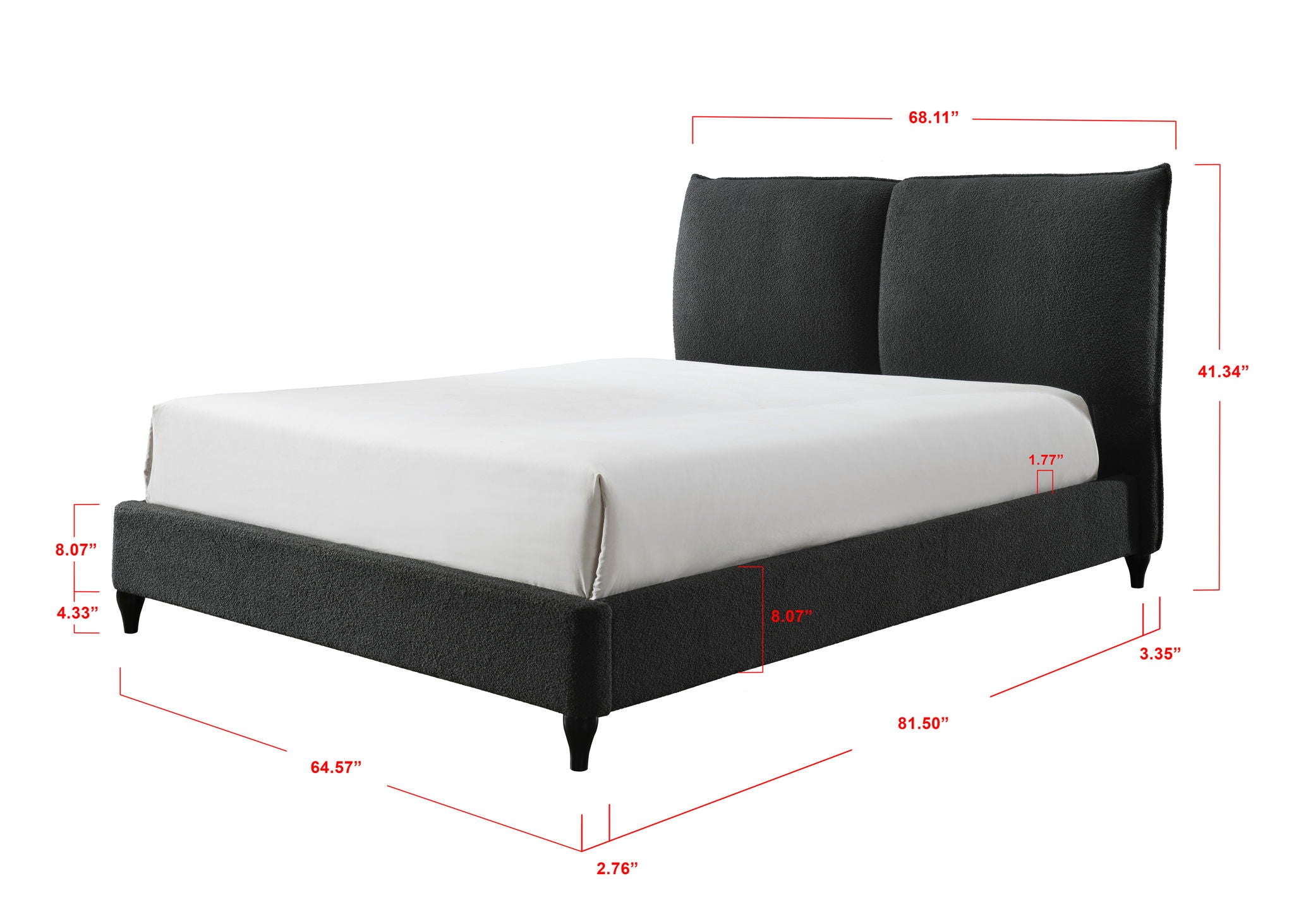 Jenn - King 2 Piece Bedroom Set - Charcoal