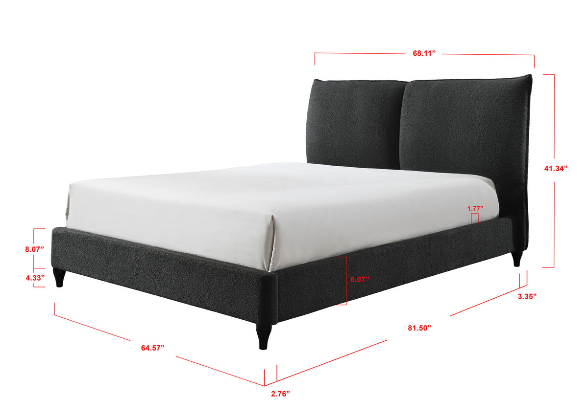 Jenn - King Bed - Charcoal