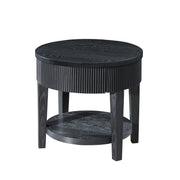 Tate - Round One Drawer End Table - Black