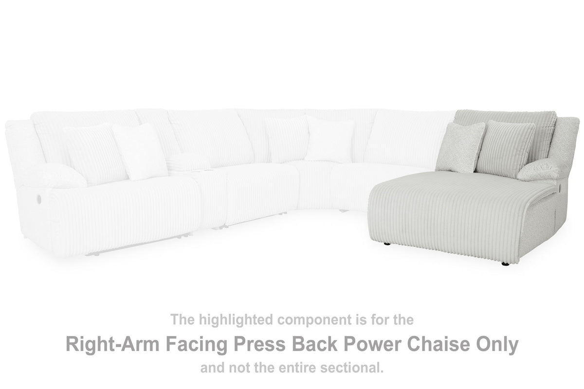 Top Tier - Raf Press Back Power Chaise - Alloy
