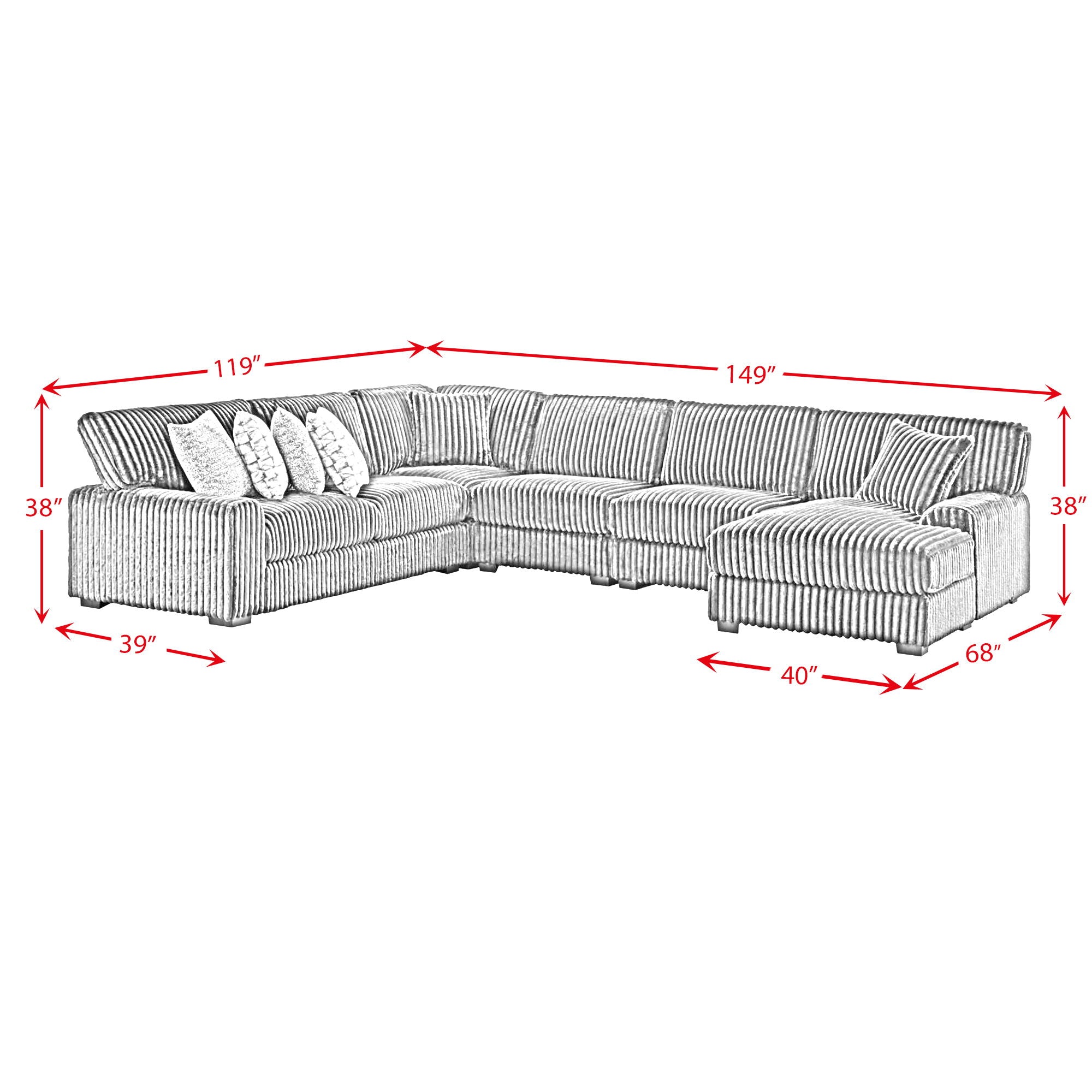 Nightfall - Sectional Set With 1 Pillow