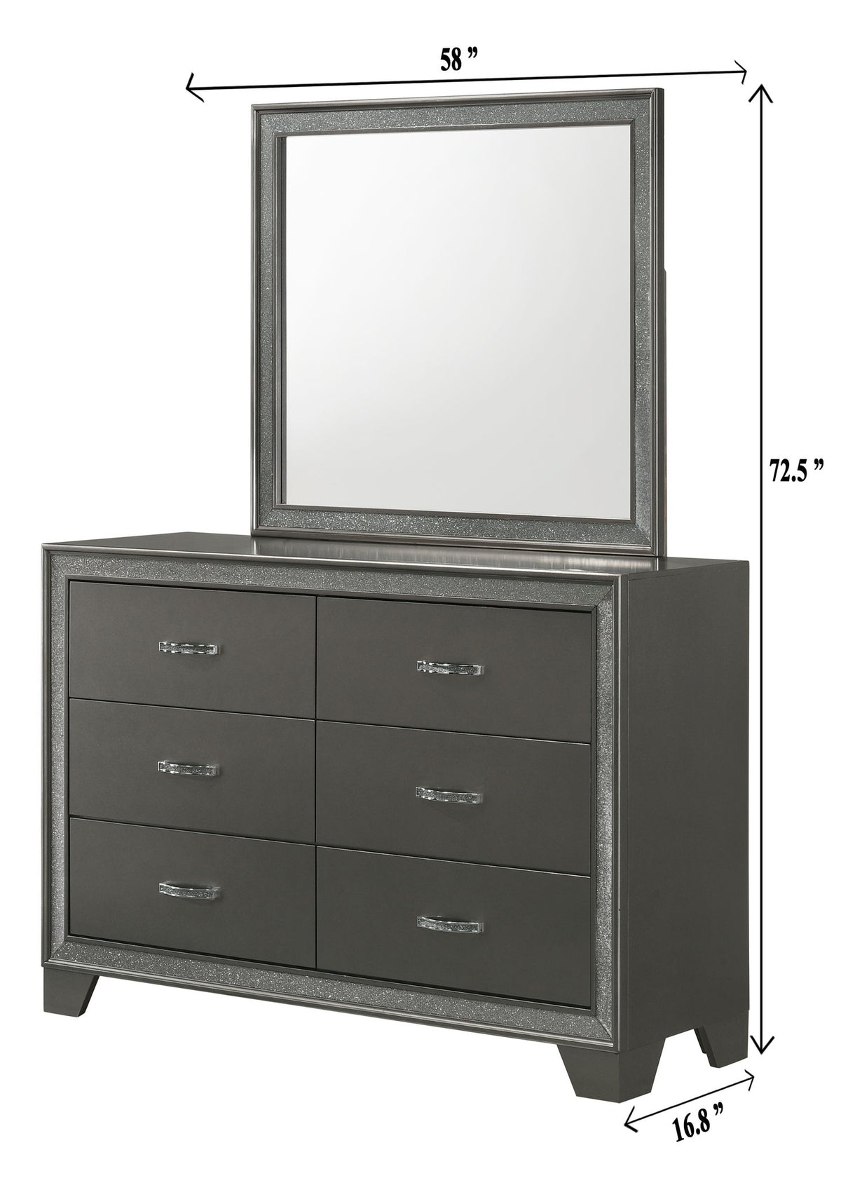 Kaia - Queen 5 Piece Bedroom Set - Dark Gray
