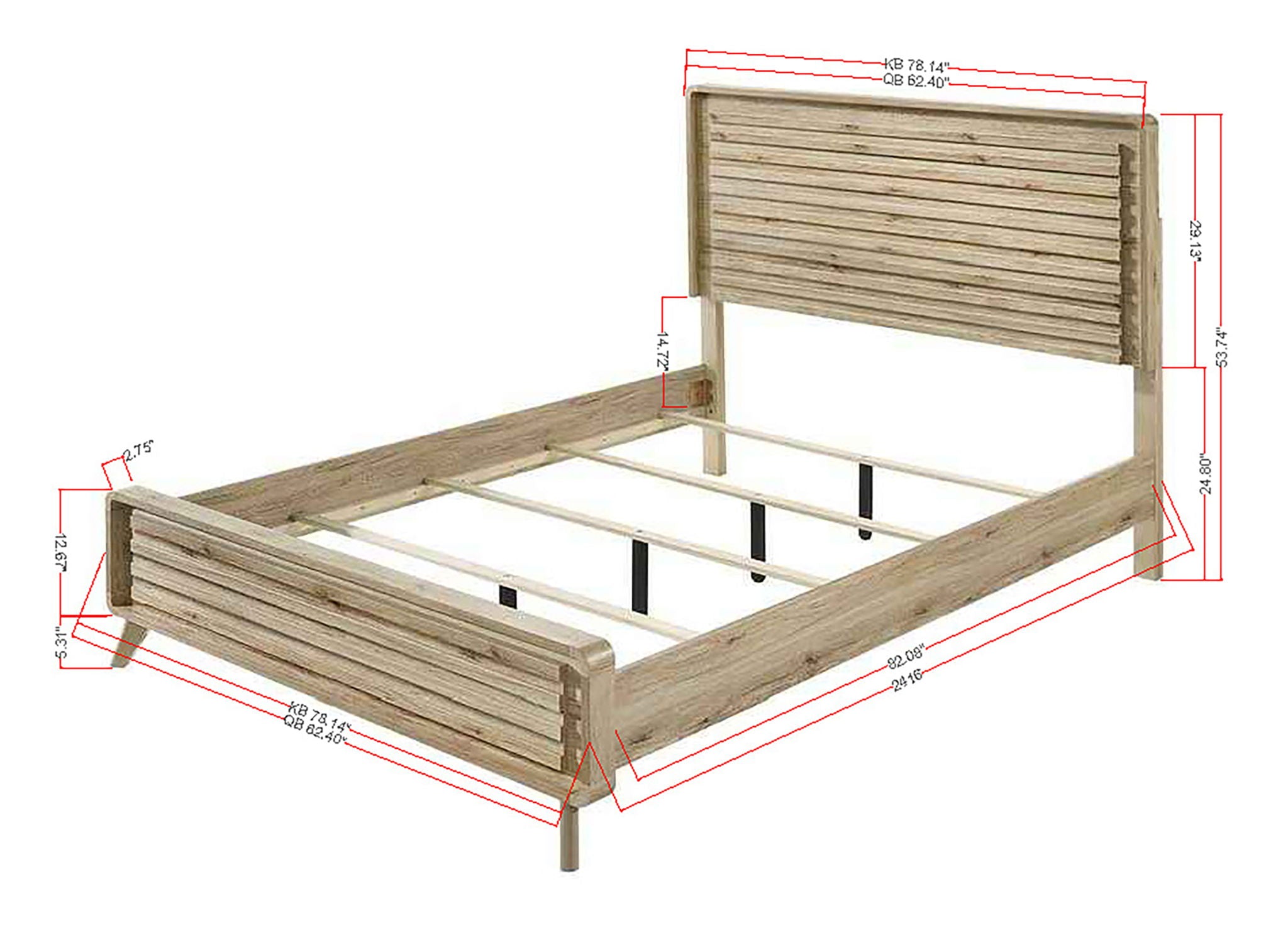Dawson - Queen Bed - Light Brown