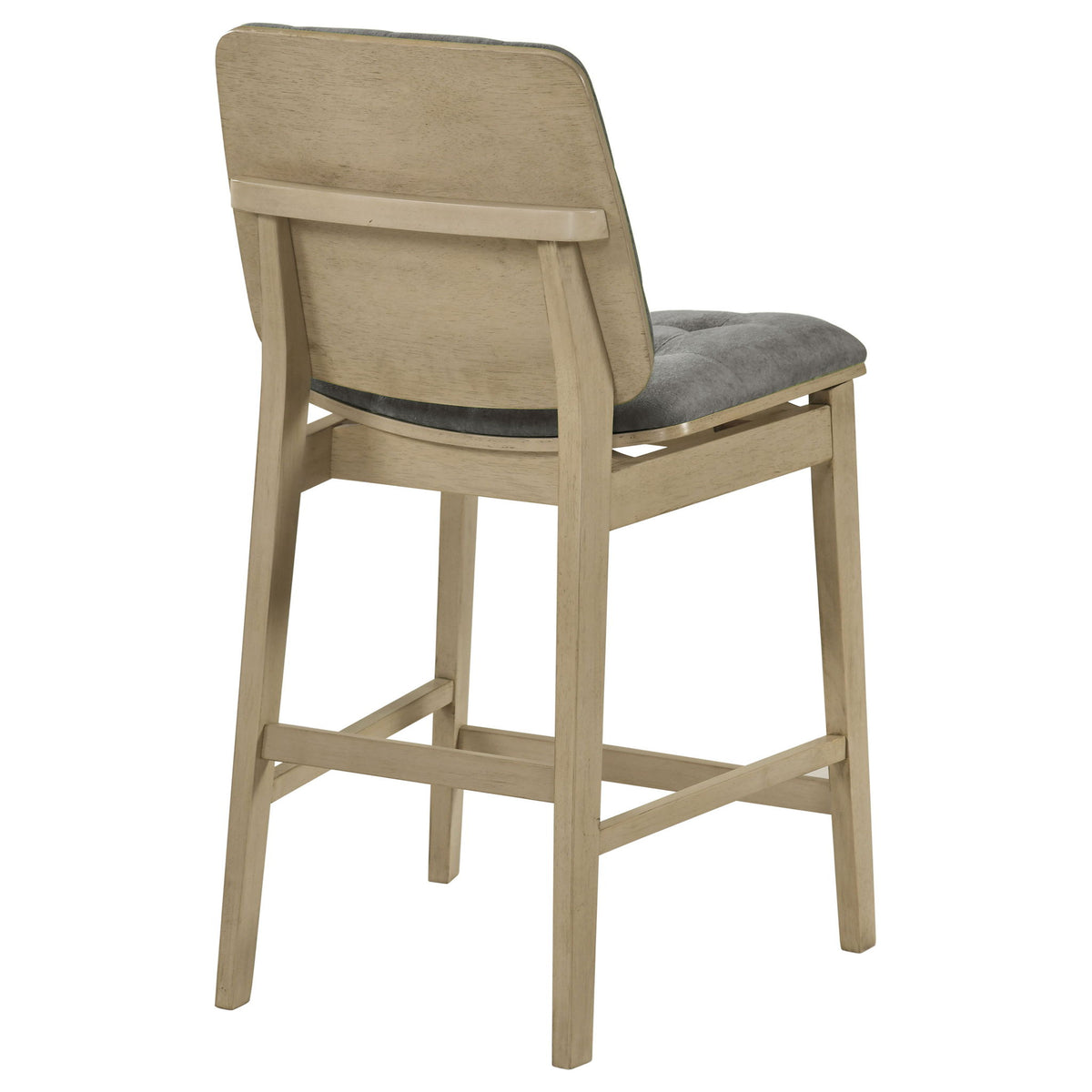 Redbridge Velvet Upholstered Counter Chair Grey and Natural Oak (Set of 2)