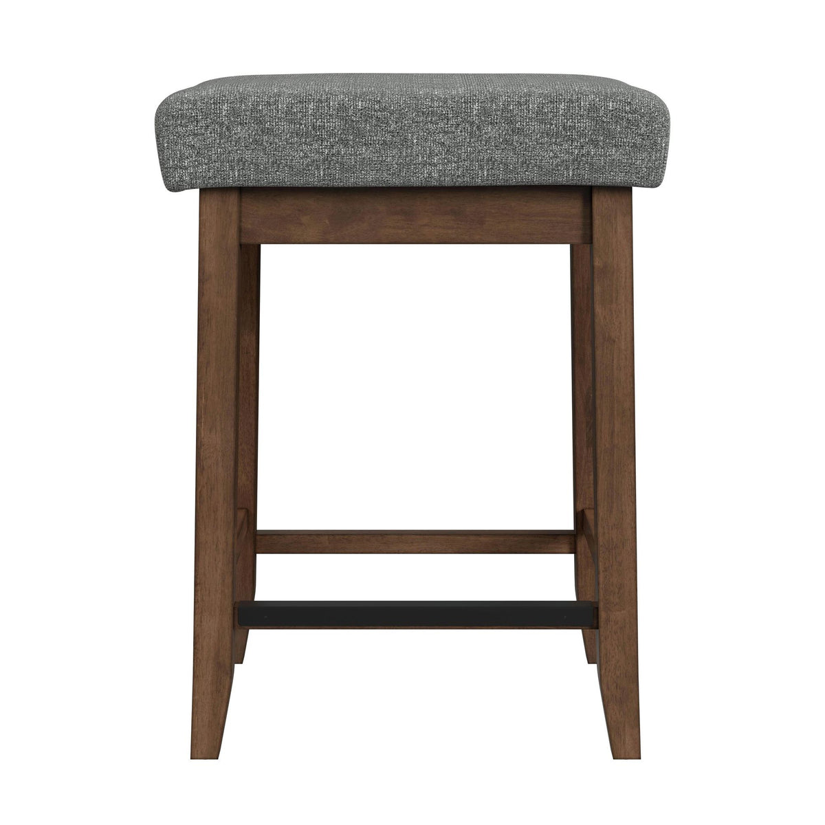 Santa Barbara - Kitchen Island & 2 Counter Stools With Fabric - Walnut / Dark Gray