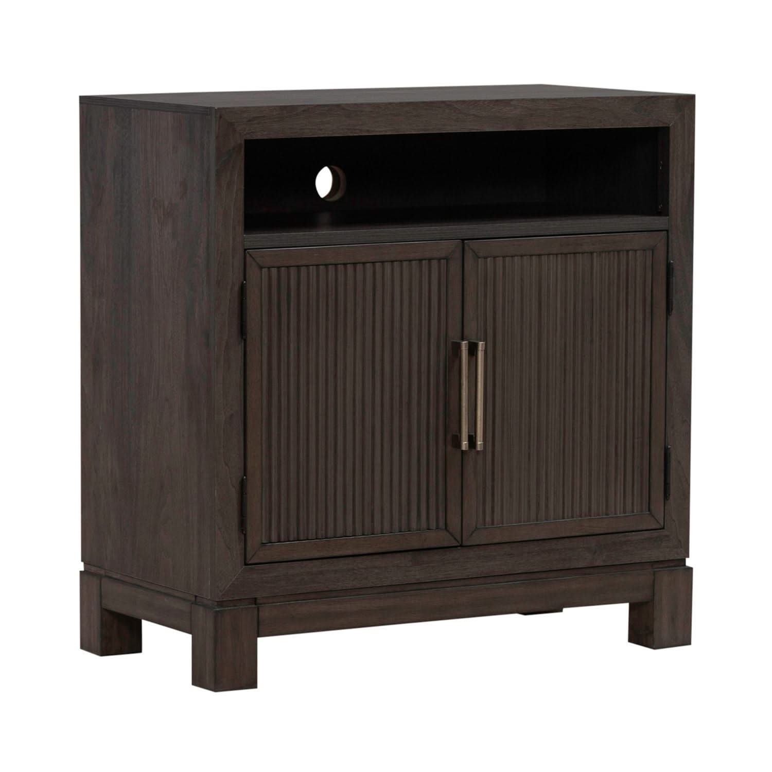Modern Edge - Bedside Chest With Charging Station - Caffe