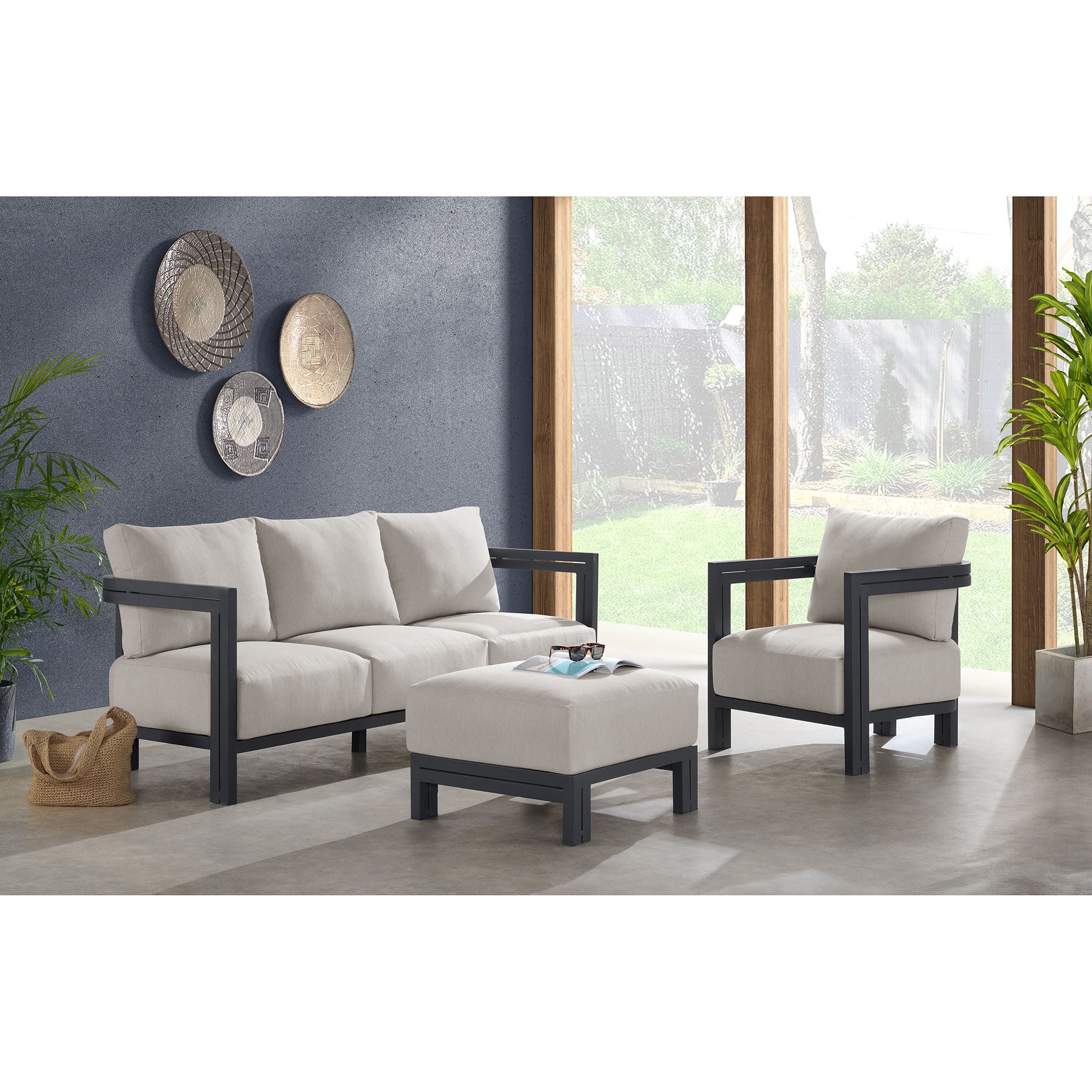 Playa - Chair (Set of 2) - Dark Gray / Beige