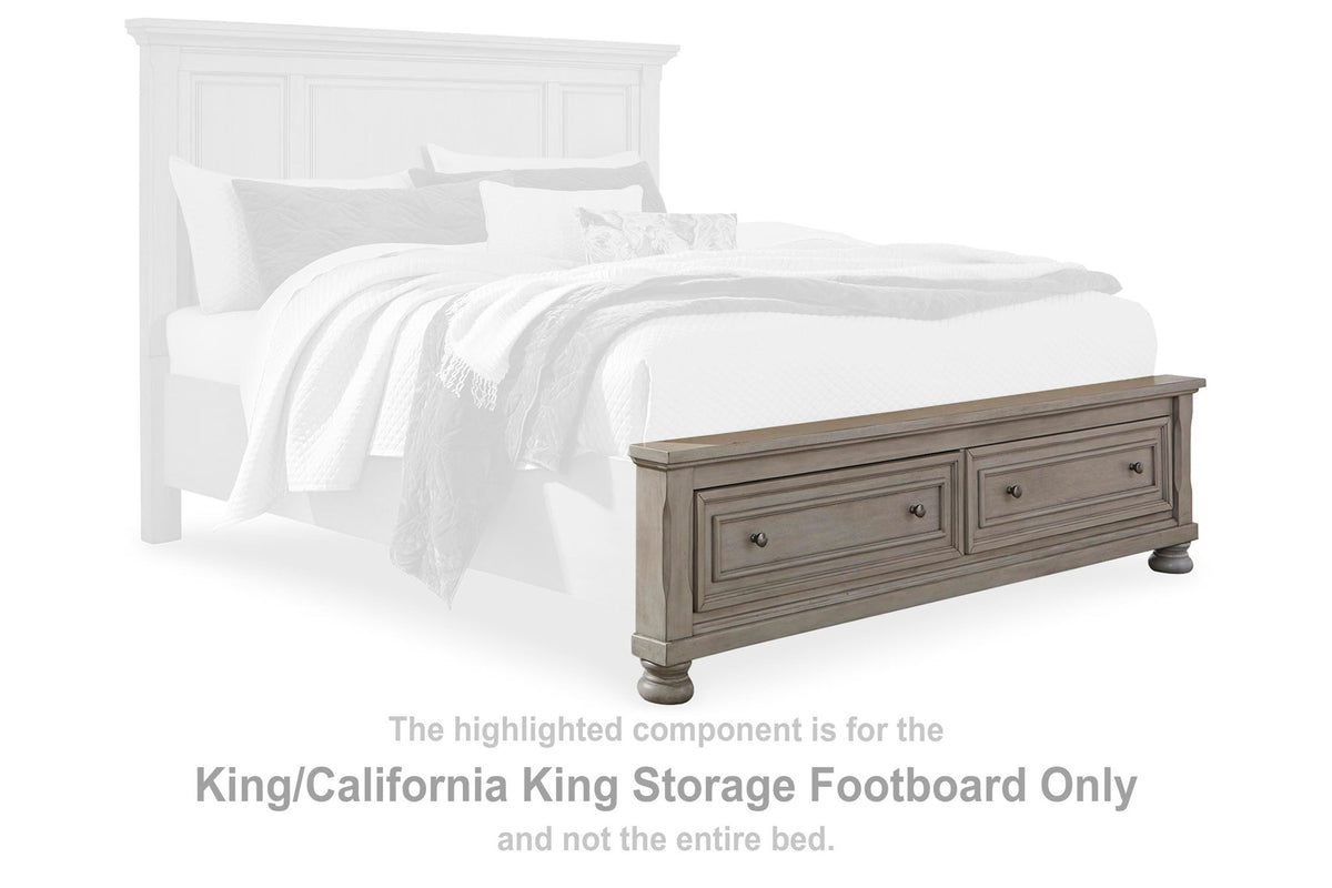 Lettner - King/Cal King Storage Ftbd - Light Gray