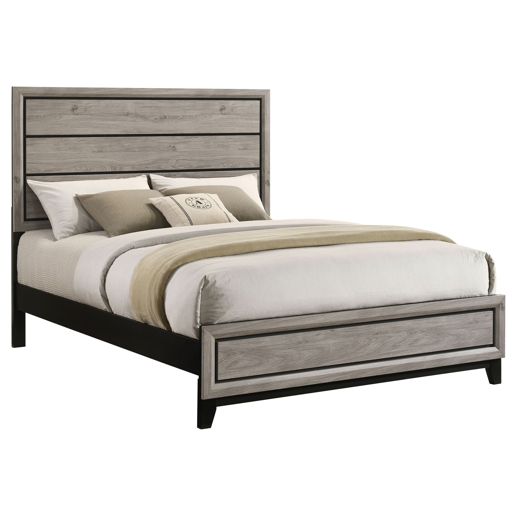 Watson Wood Queen Panel Bed Light Taupe