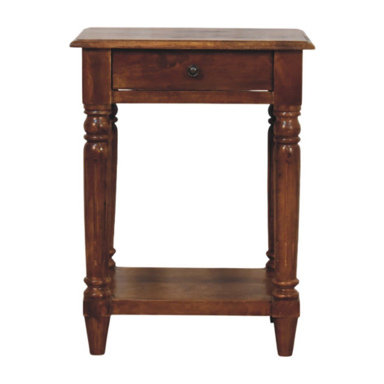 Turned Legs Drawer Table