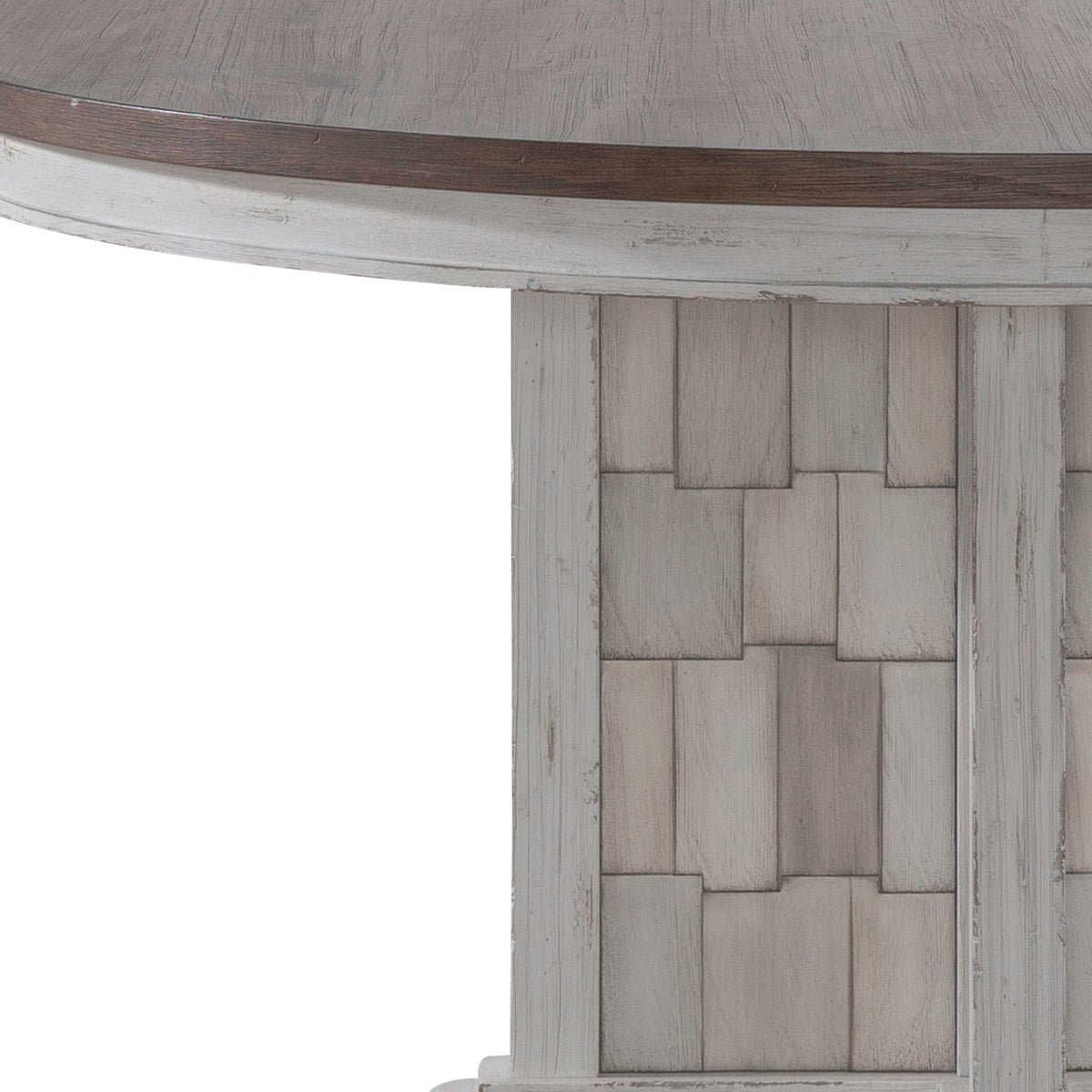 River Place - Pedestal Table - Riverstone White & Tobacco