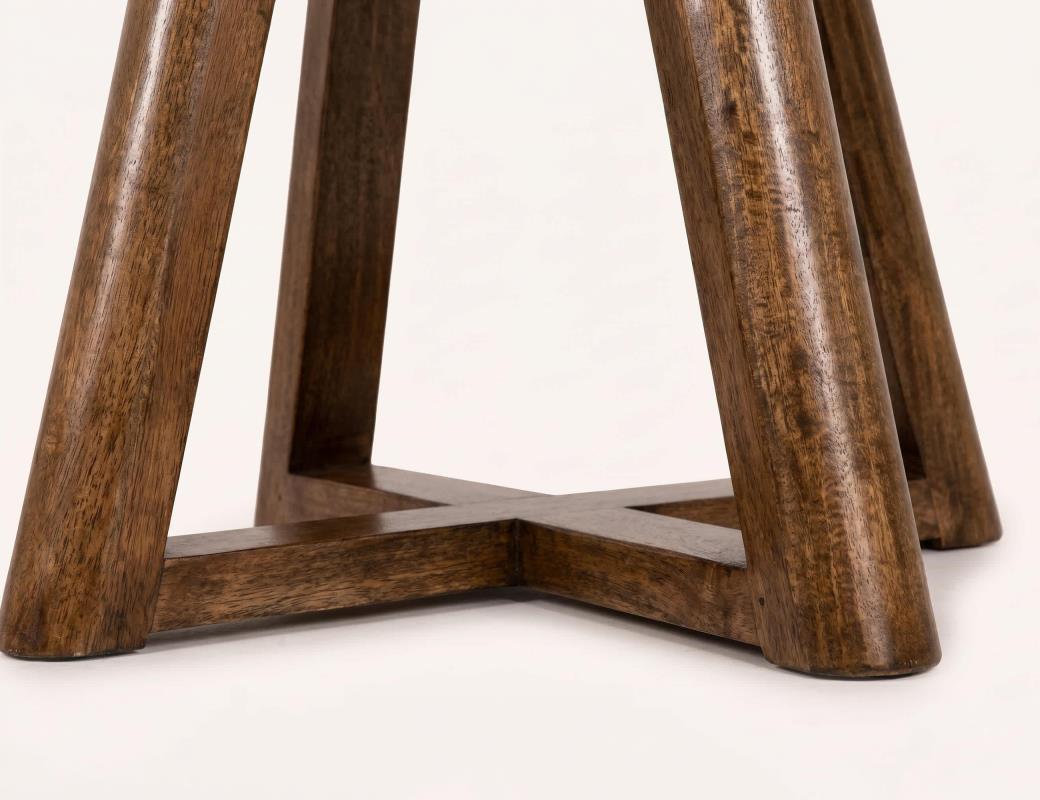 Silver - Round Dining Table With Resin River - Brown