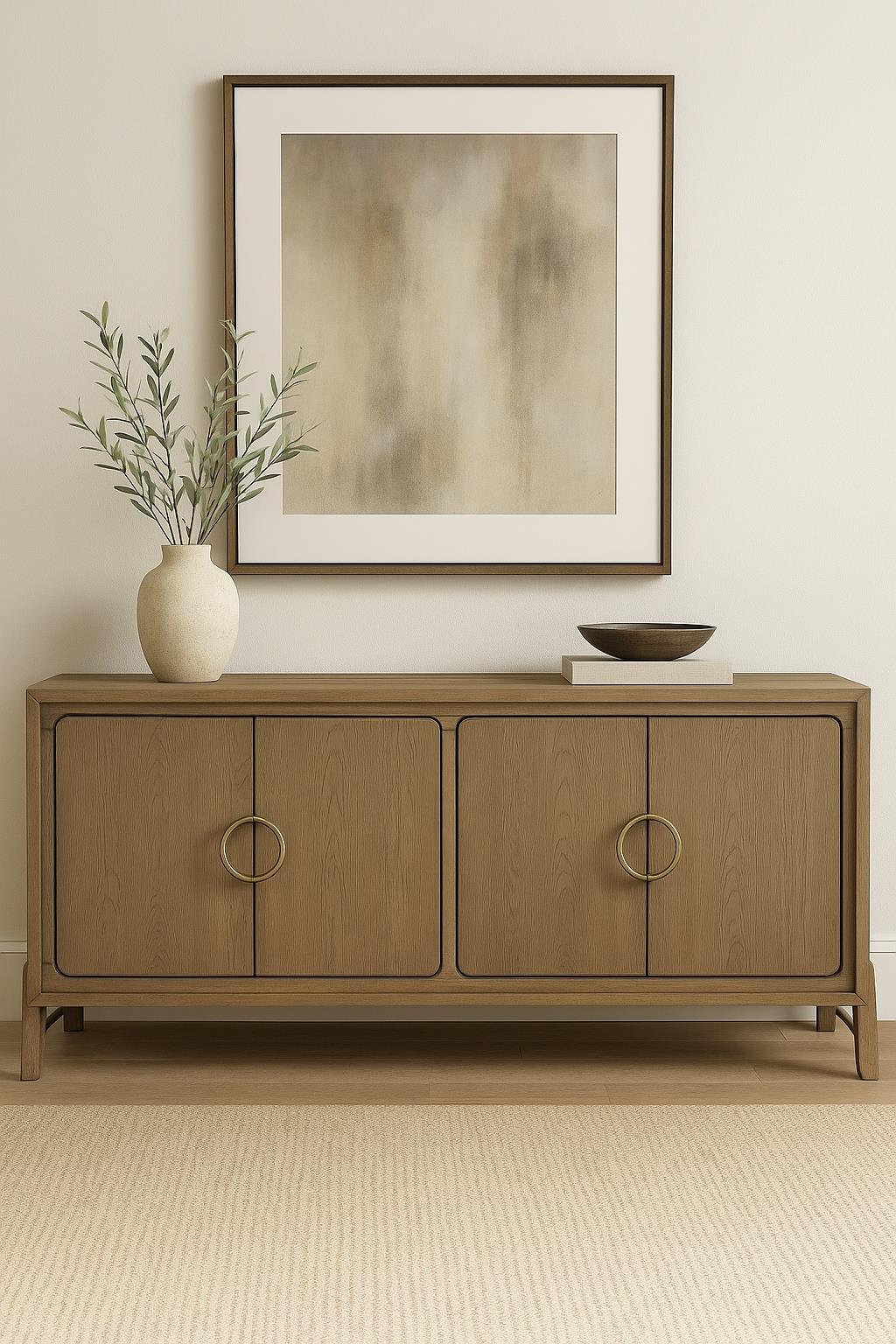 Elure 65 inch Console W/ Power Pack - Latte