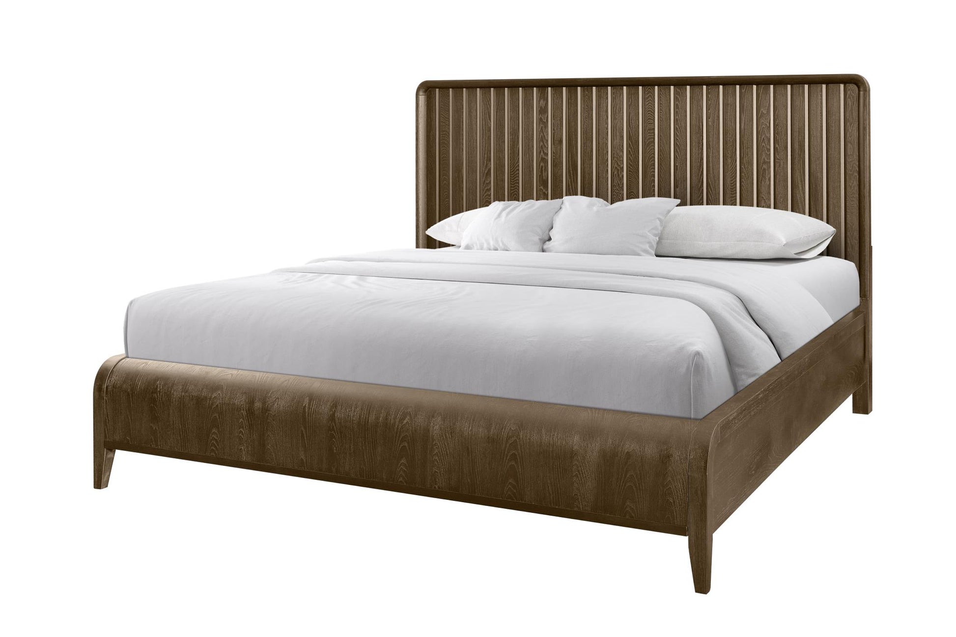 Elure Complete Queen Waterfall Panel Bed - Latte