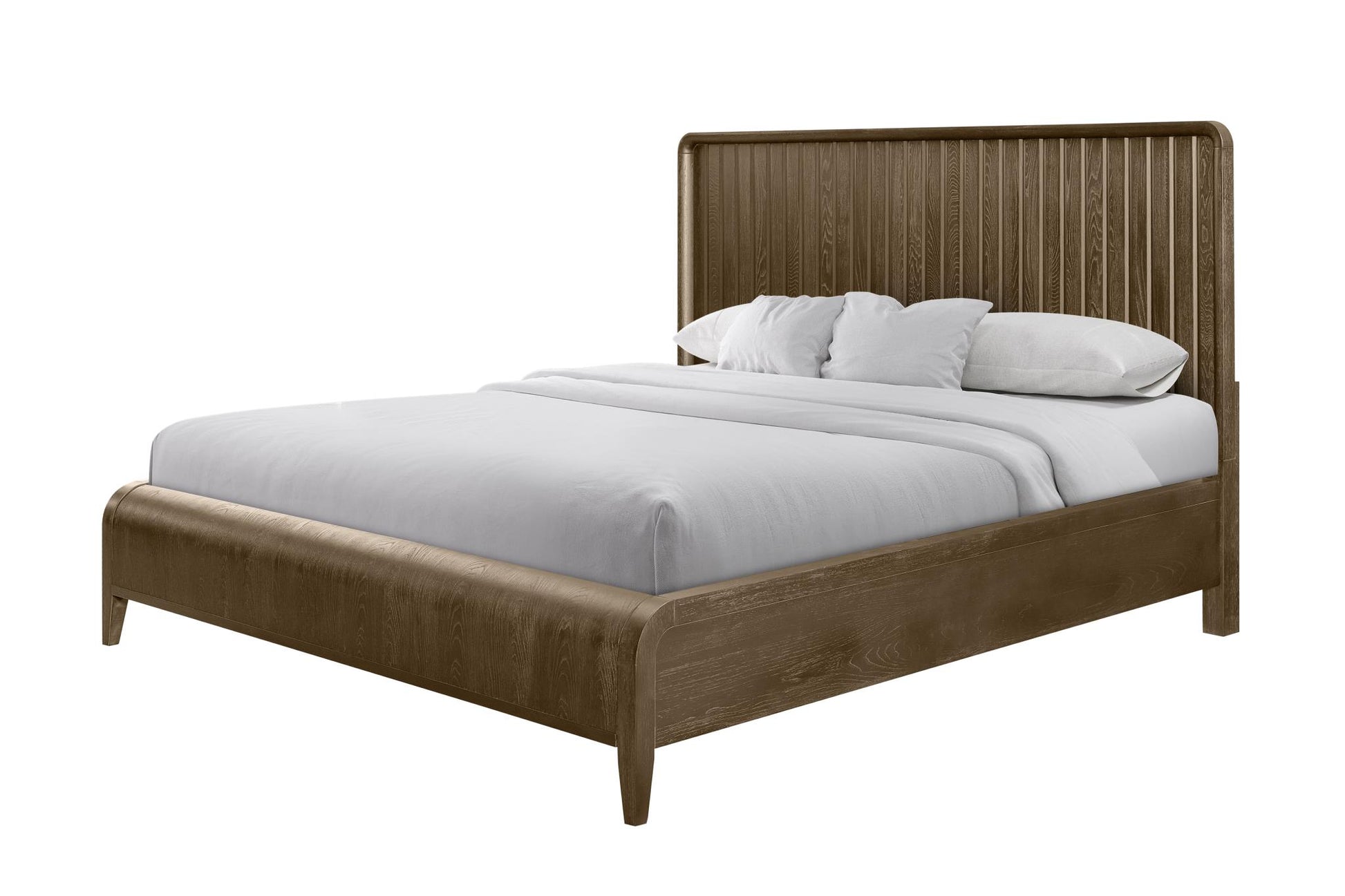 Elure Complete Queen Waterfall Panel Bed - Latte