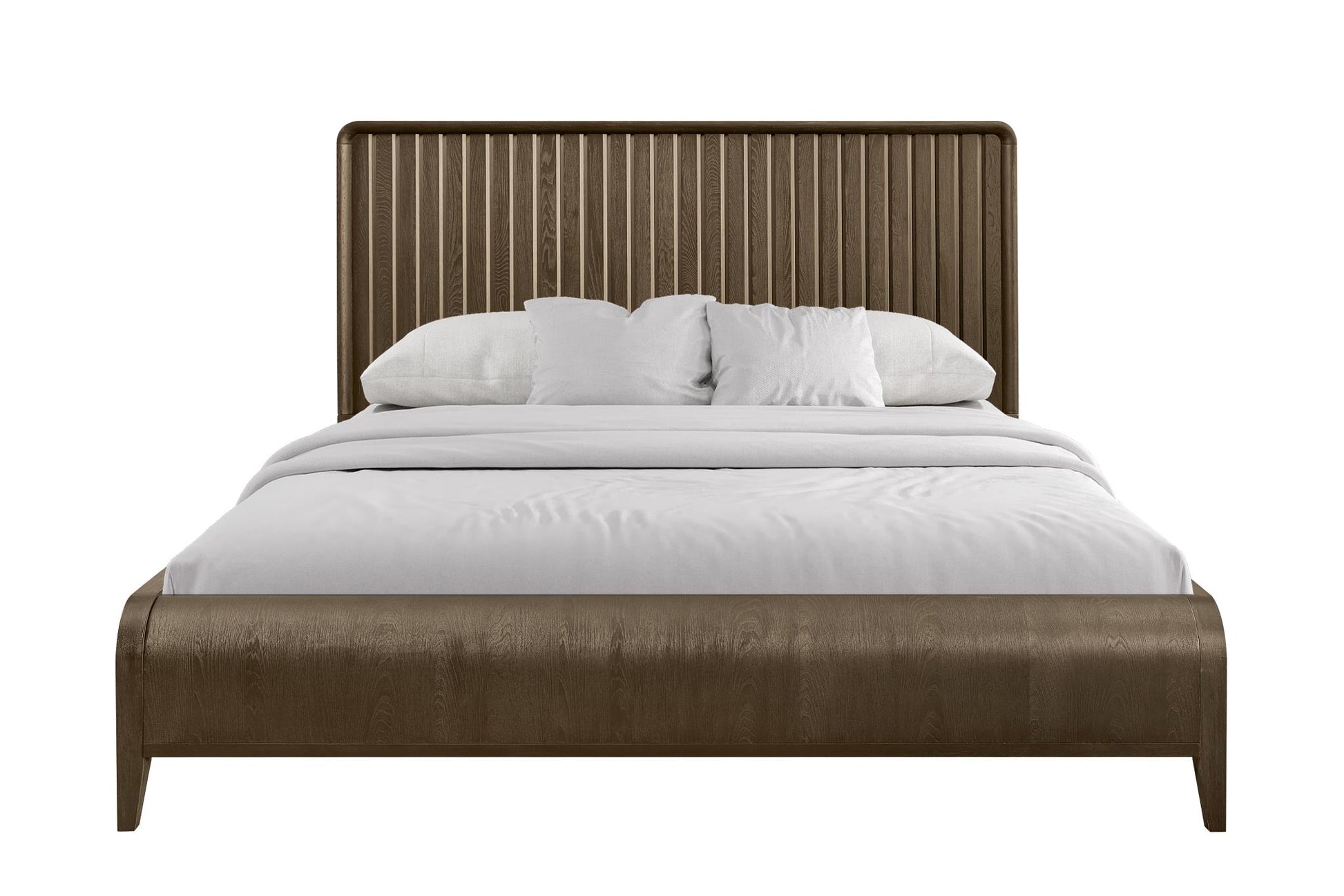 Elure Complete King Waterfall Panel Bed - Latte
