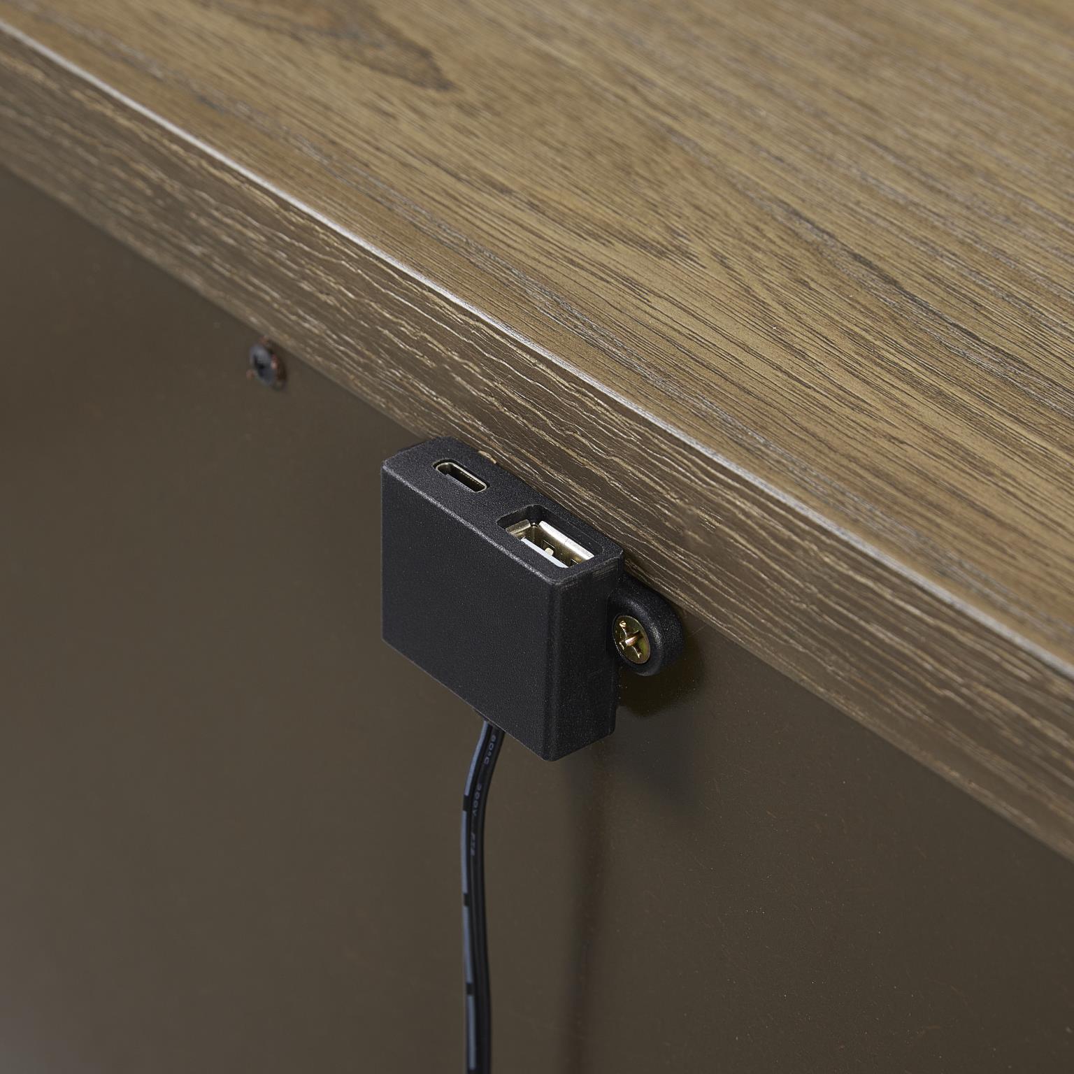 Elure 3-Drawer Nightstand, included USB - Latte
