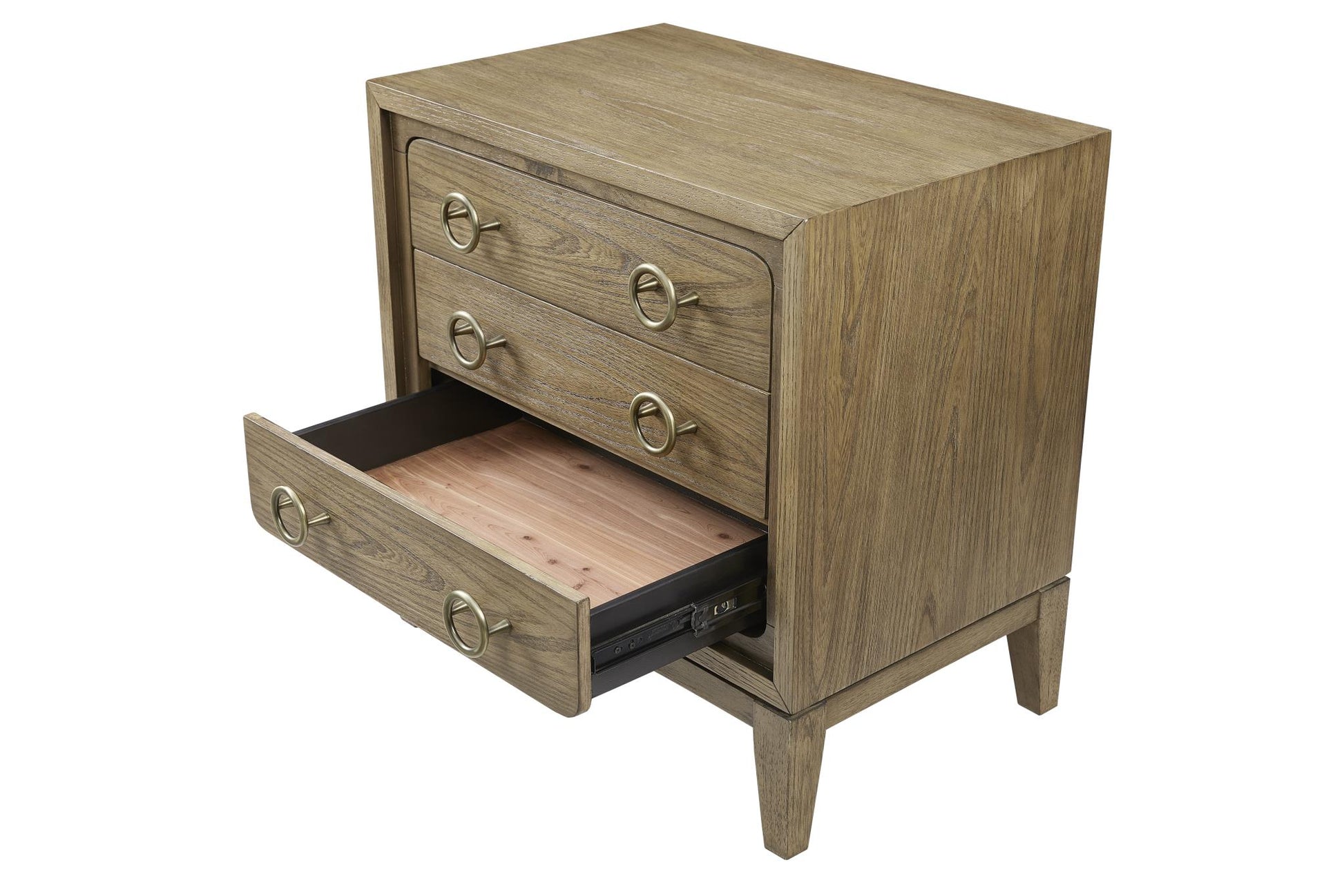 Elure 3-Drawer Nightstand, included USB - Latte