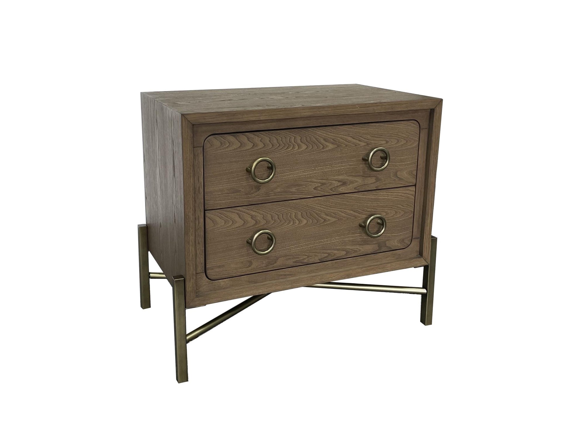Elure 2-Drawer Nightstand -included USB - Latte