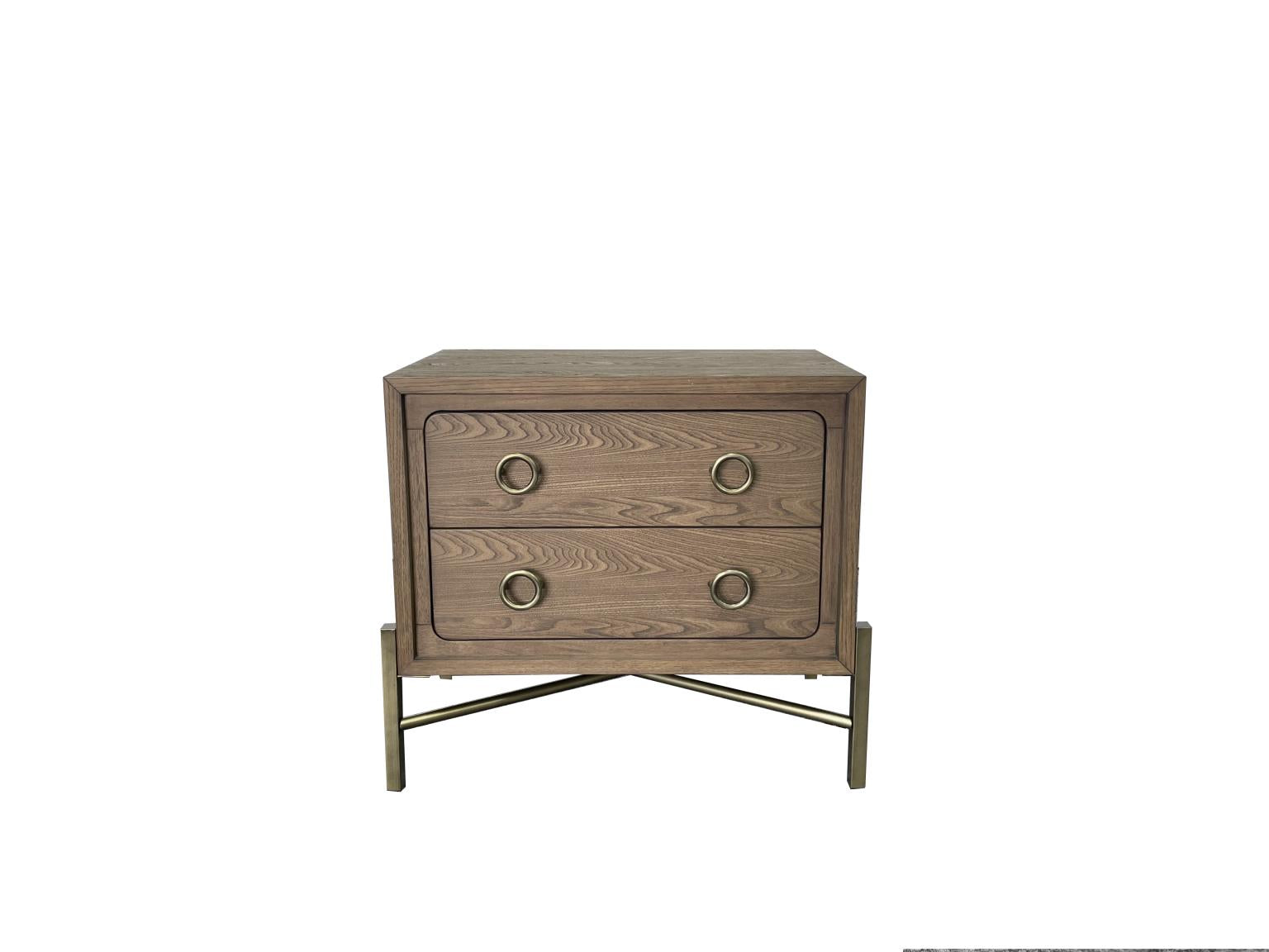 Elure 2-Drawer Nightstand -included USB - Latte