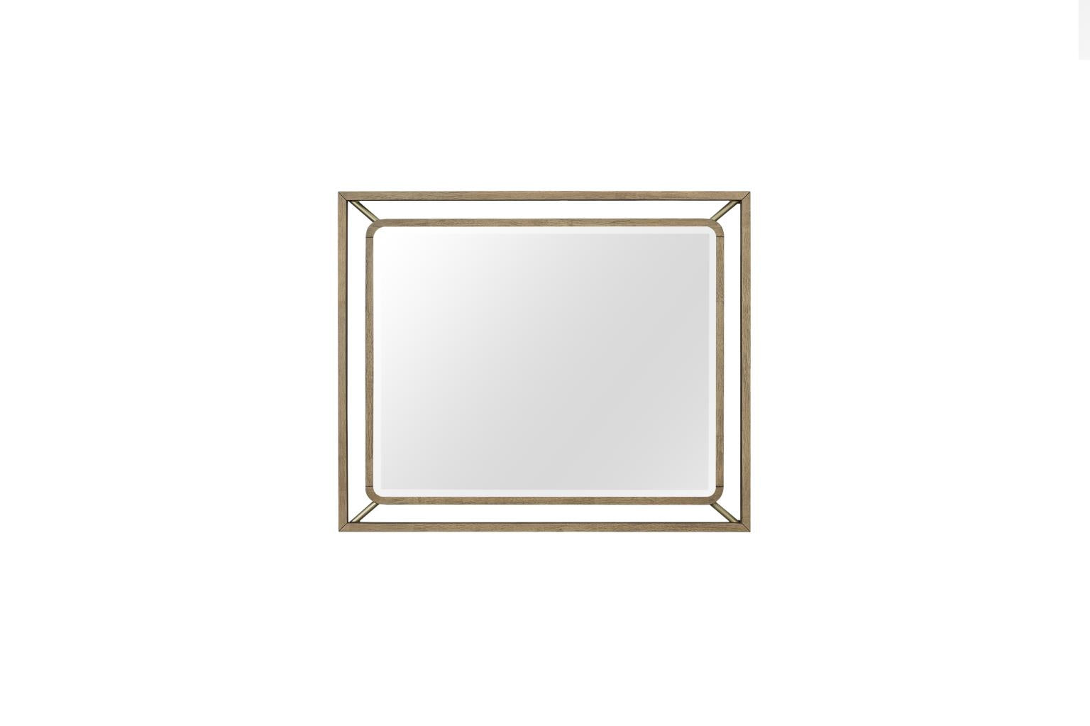 Elure Wood & Metal Mirror - Latte