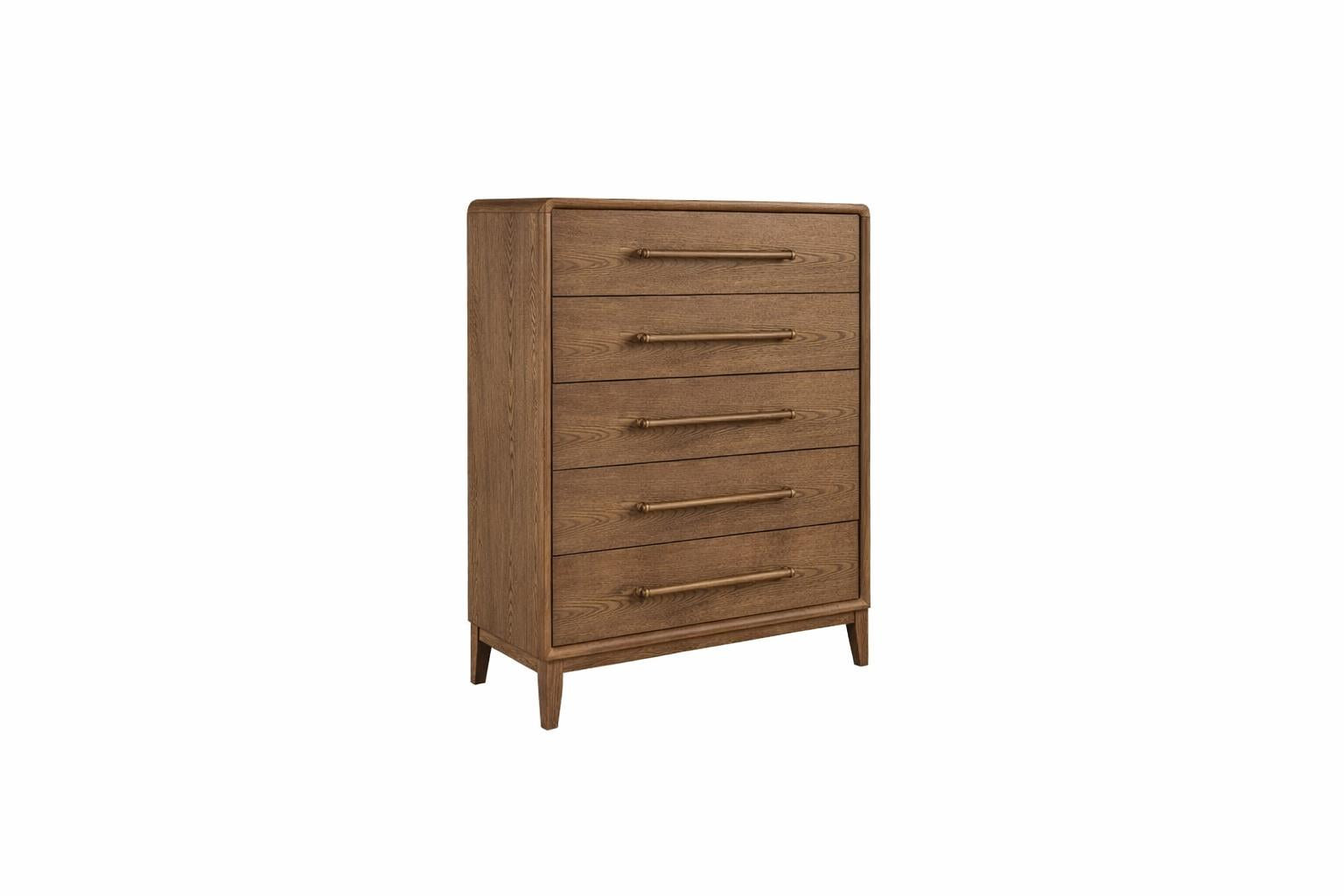 Elure 5-Drawer Chest with Bar Pulls - Latte