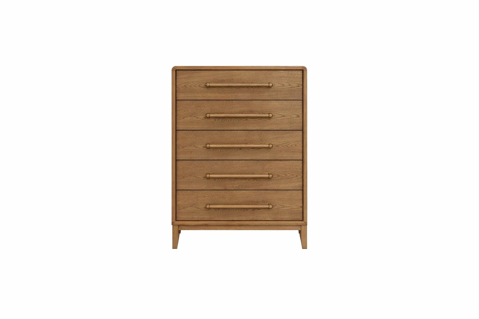 Elure 5-Drawer Chest with Bar Pulls - Latte