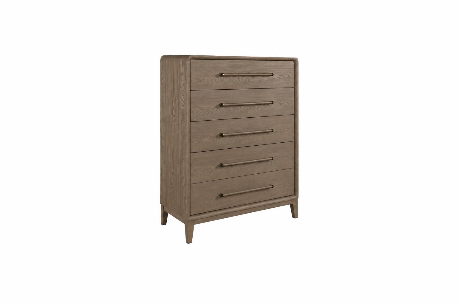 Elure 5-Drawer Chest with Bar Pulls - Latte