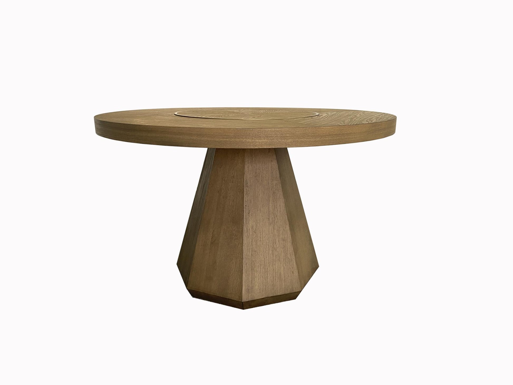 Elure Complete Round Dining Table (with Lazy Susan) - Latte