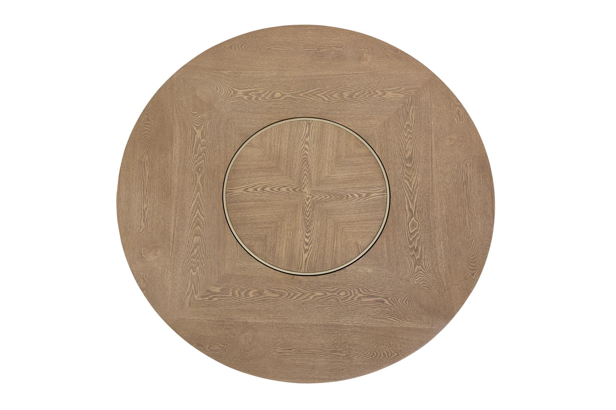 Elure Round Dining Table Top w/Lazy Susan - Latte