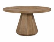 Elure Complete Round Dining Table (with Lazy Susan) - Latte