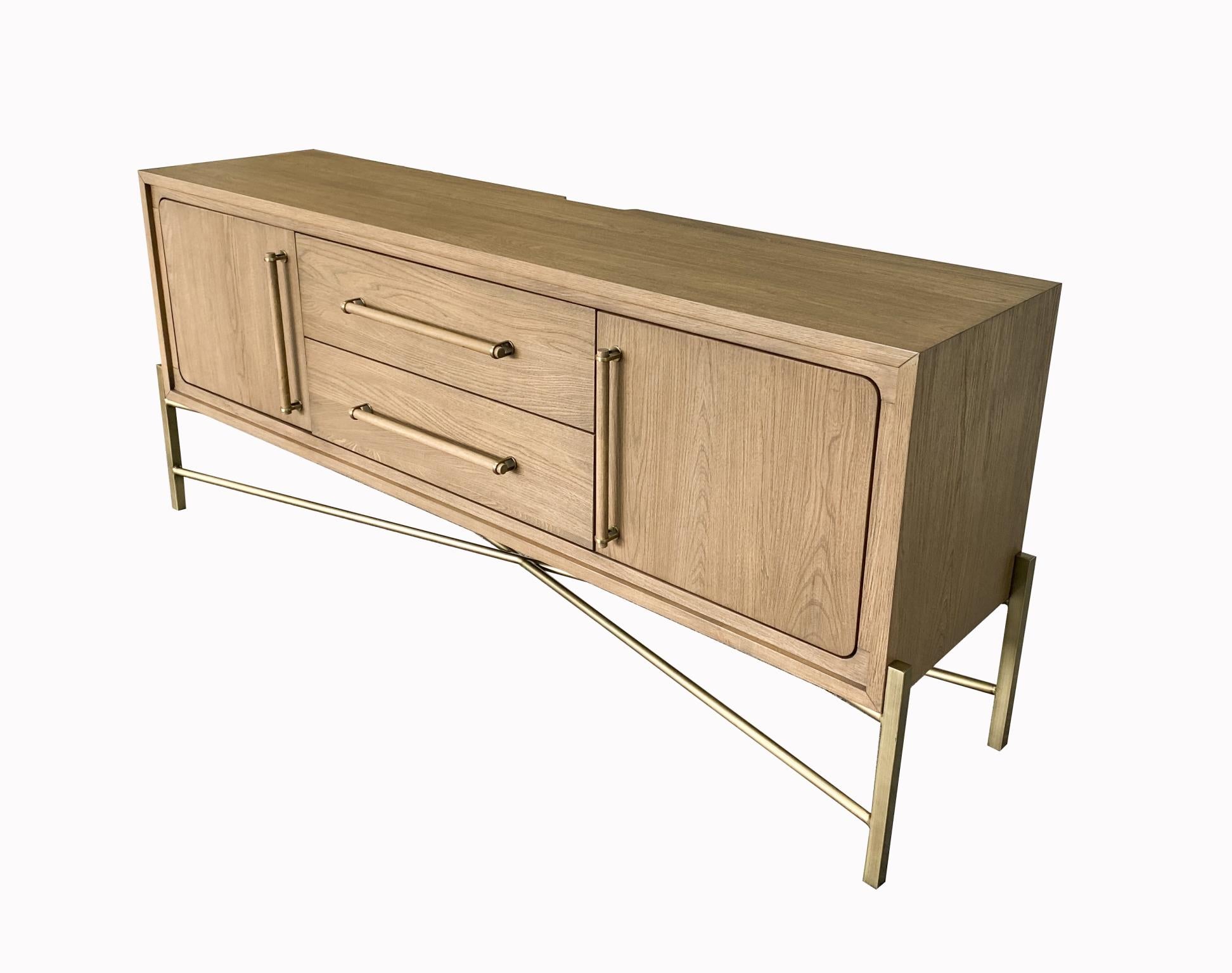 Elure Metal Base Latte Sideboard - Latte